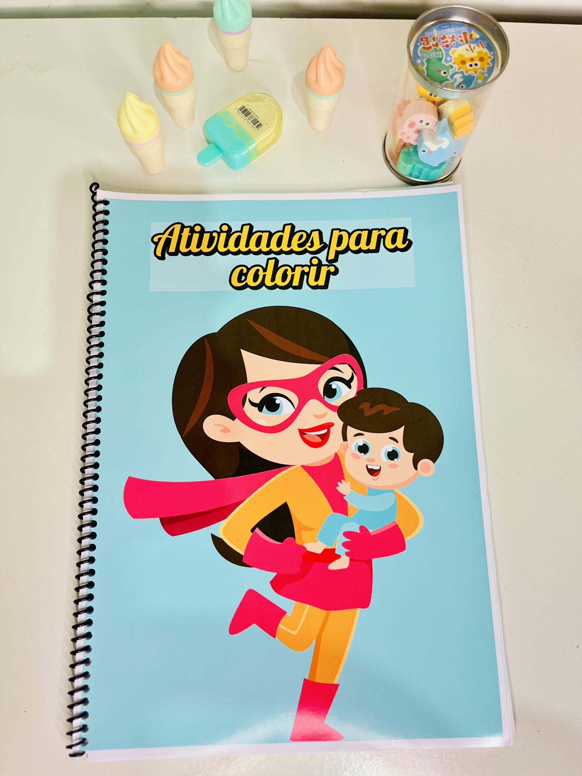 Apostila interativa para colorir: dia das mães – Material Pedagógico — amostra 1: O que vem no material