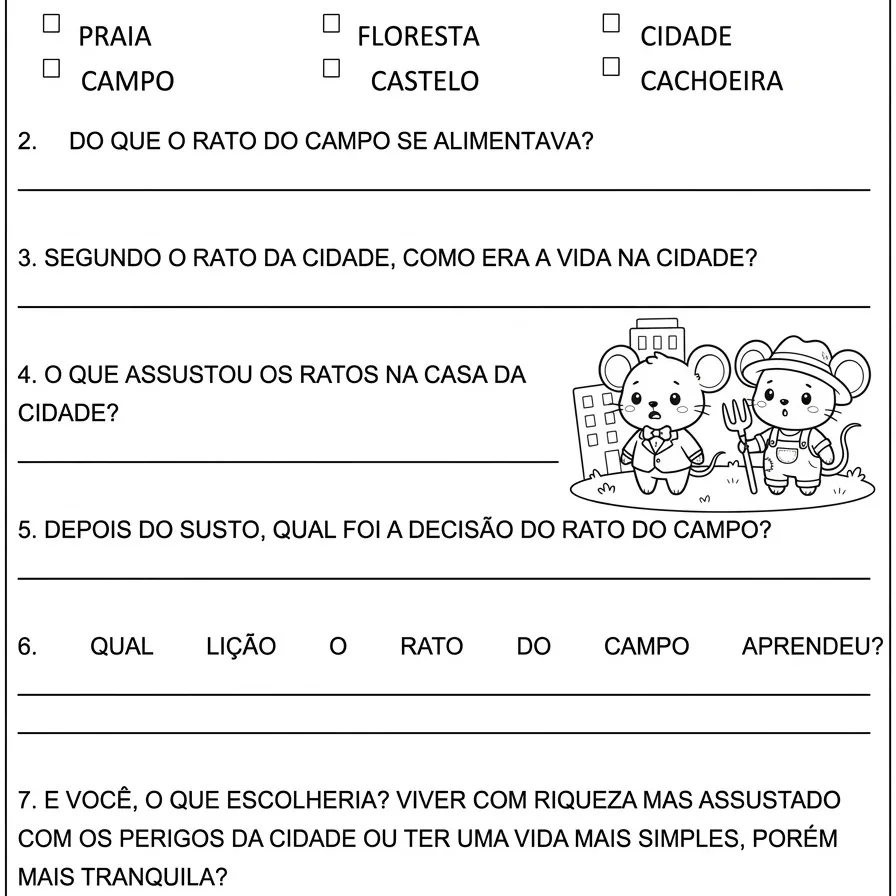 APOSTILA INTERDISCIPLINAR: RATINHOS DA CIDADE E CAMPO — amostra 5: Caderno interdisciplinar do 2º ano com atividades…