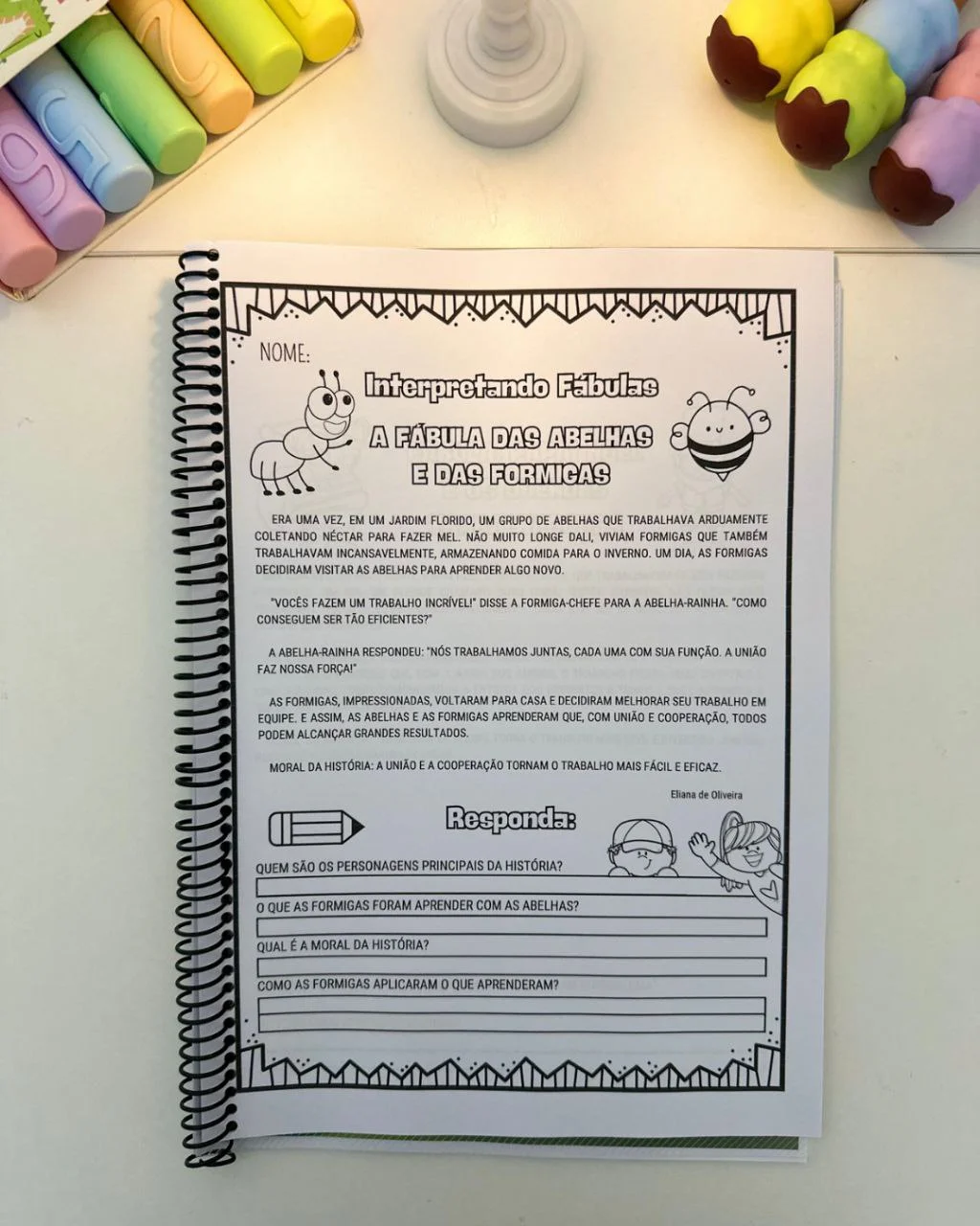 Apostila Interpretando Fábulas para Alfabetização — amostra 1: A Apostila Interpretando Fábulas é um material pedagógico…
