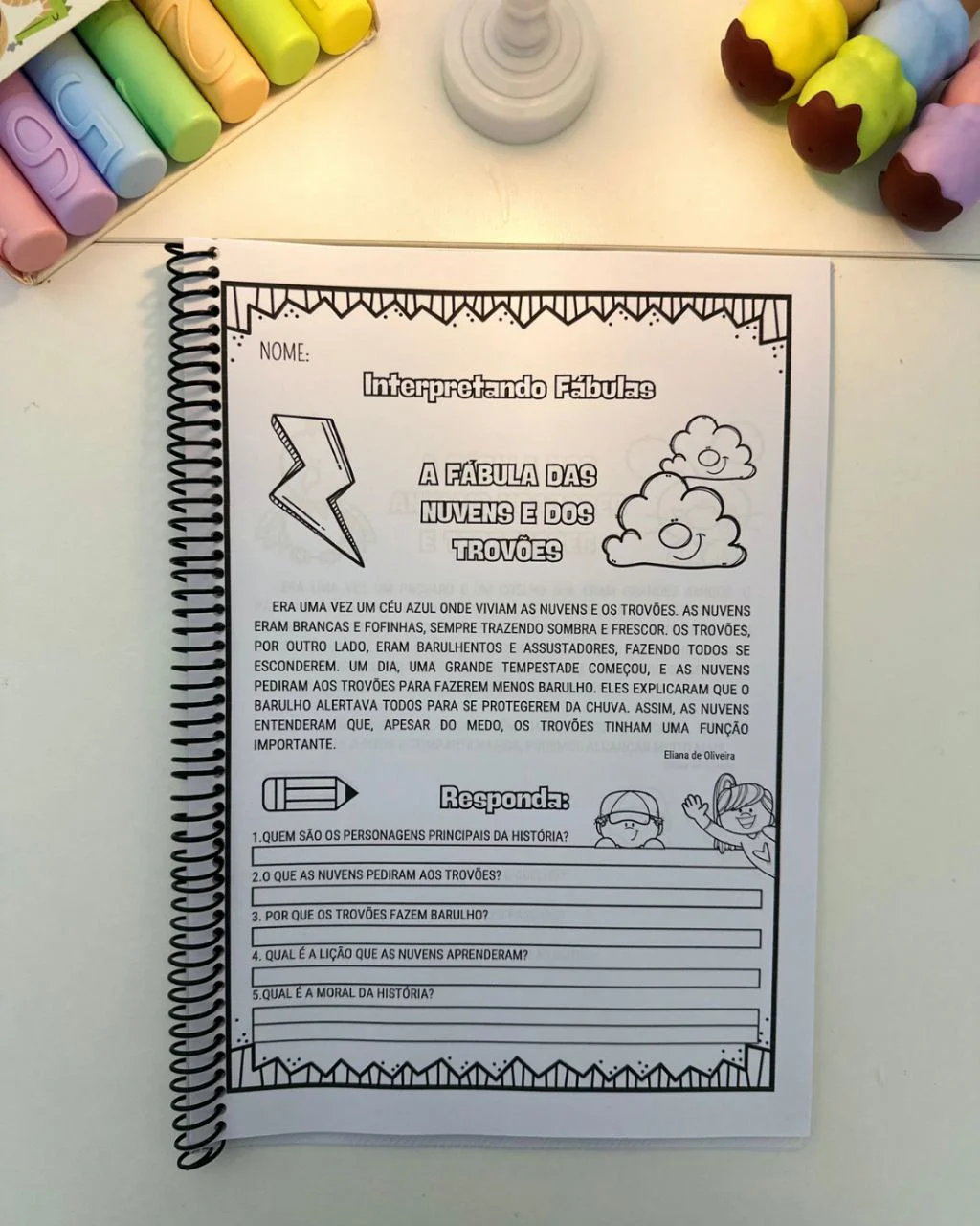Apostila Interpretando Fábulas para Alfabetização — amostra 2: A Apostila Interpretando Fábulas é um material pedagógico…