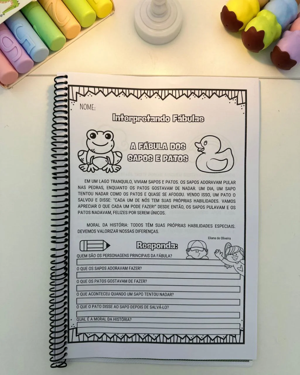 Apostila Interpretando Fábulas para Alfabetização — amostra 4: A Apostila Interpretando Fábulas é um material pedagógico…