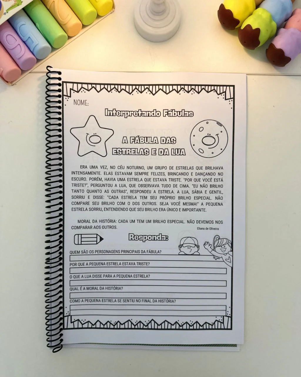 Apostila Interpretando Fábulas para Alfabetização — amostra 5: A Apostila Interpretando Fábulas é um material pedagógico…
