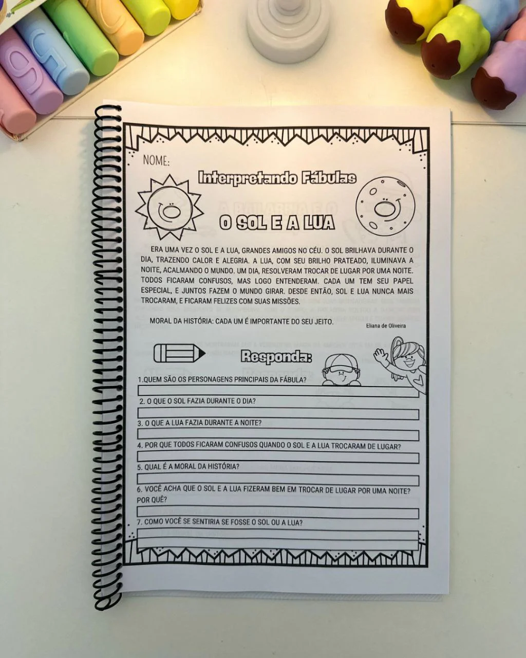 Apostila Interpretando Fábulas para Alfabetização — amostra 6: A Apostila Interpretando Fábulas é um material pedagógico…