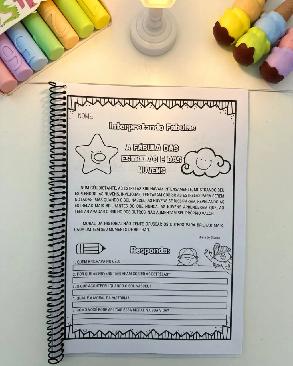Apostila Interpretando Fábulas para Alfabetização — amostra 7: A Apostila Interpretando Fábulas é um material pedagógico…
