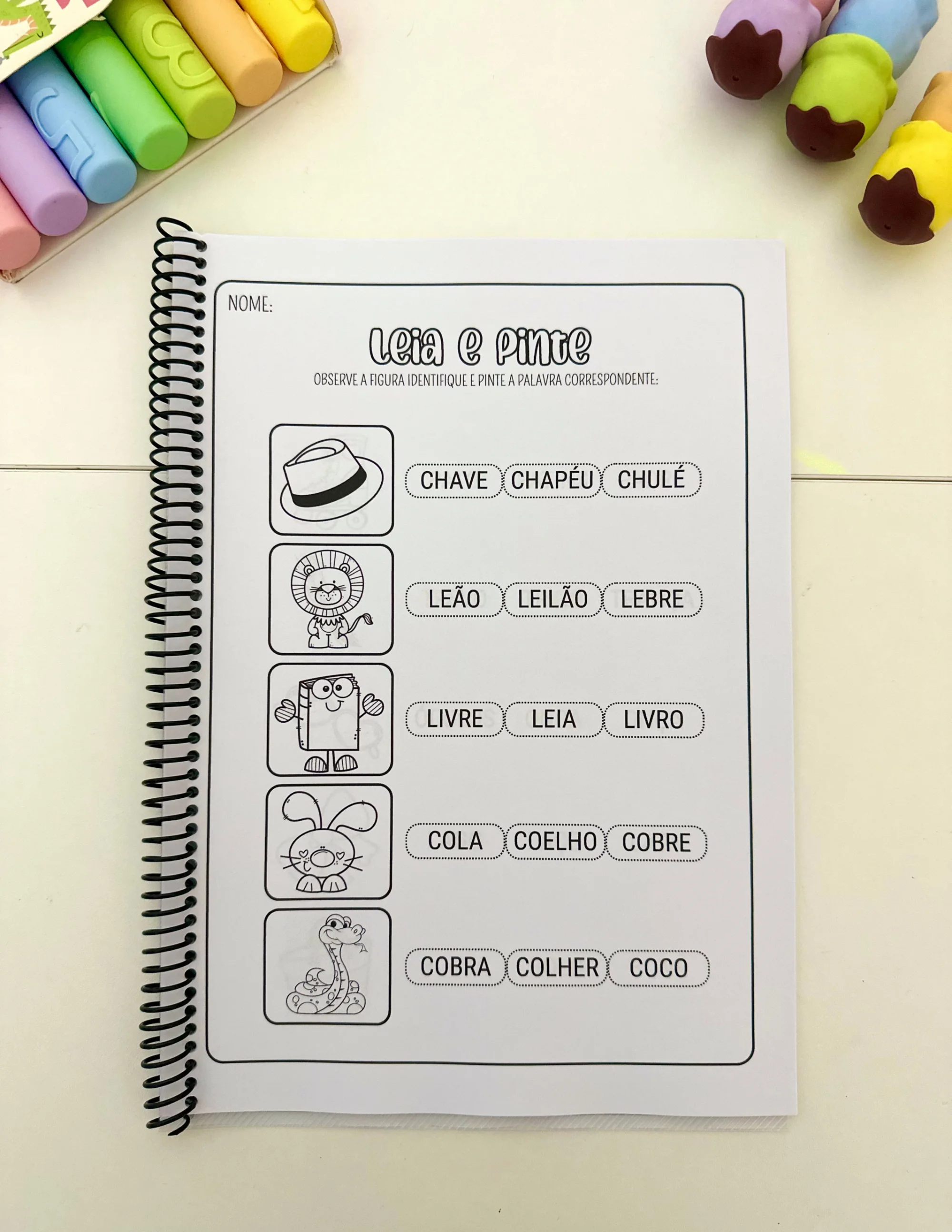 Apostila Leia e Pinte : Sílabas Complexas — amostra 6: Apostila Leia e Pinte- Sílabas Complexas com 16 páginas de…