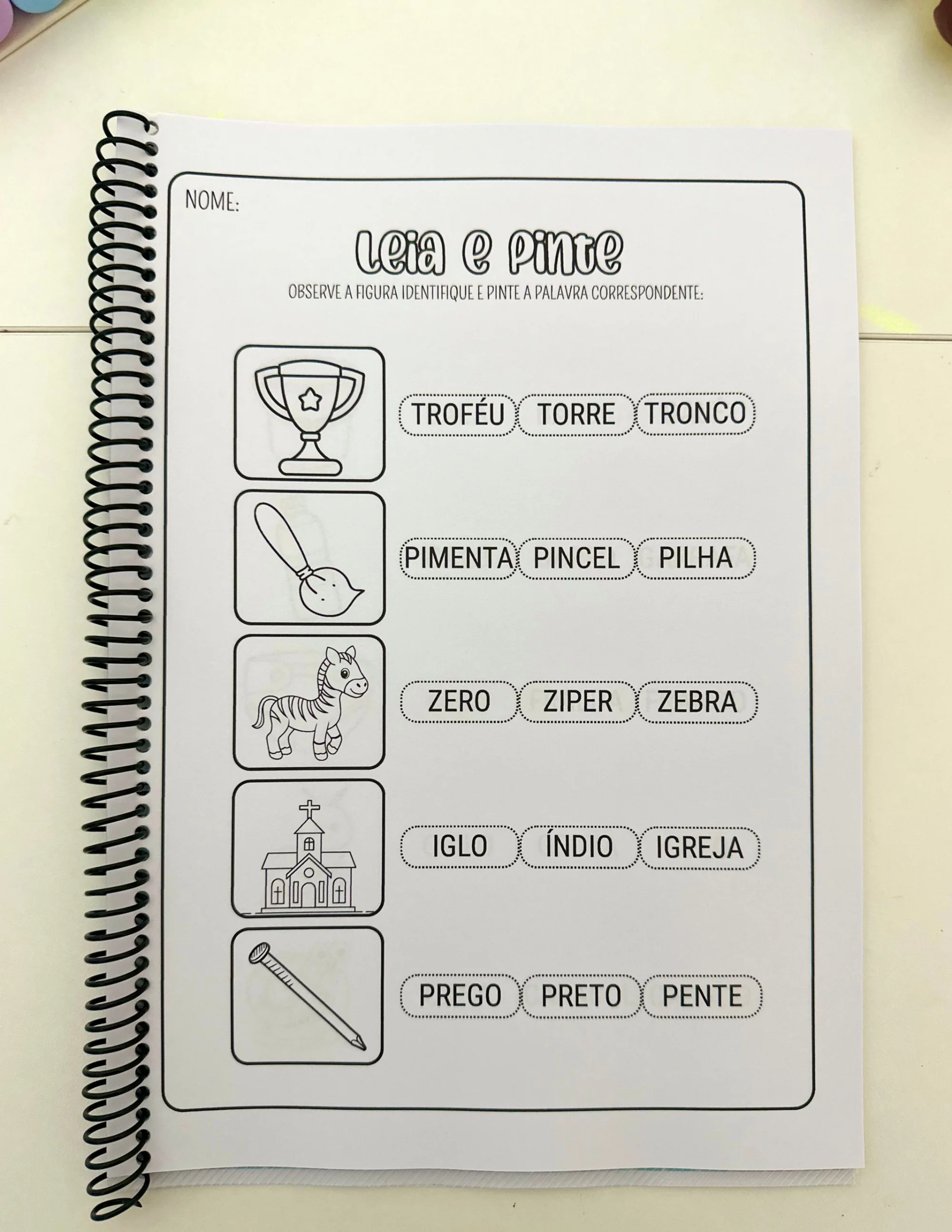 Apostila Leia e Pinte : Sílabas Complexas — amostra 7: Apostila Leia e Pinte- Sílabas Complexas com 16 páginas de…