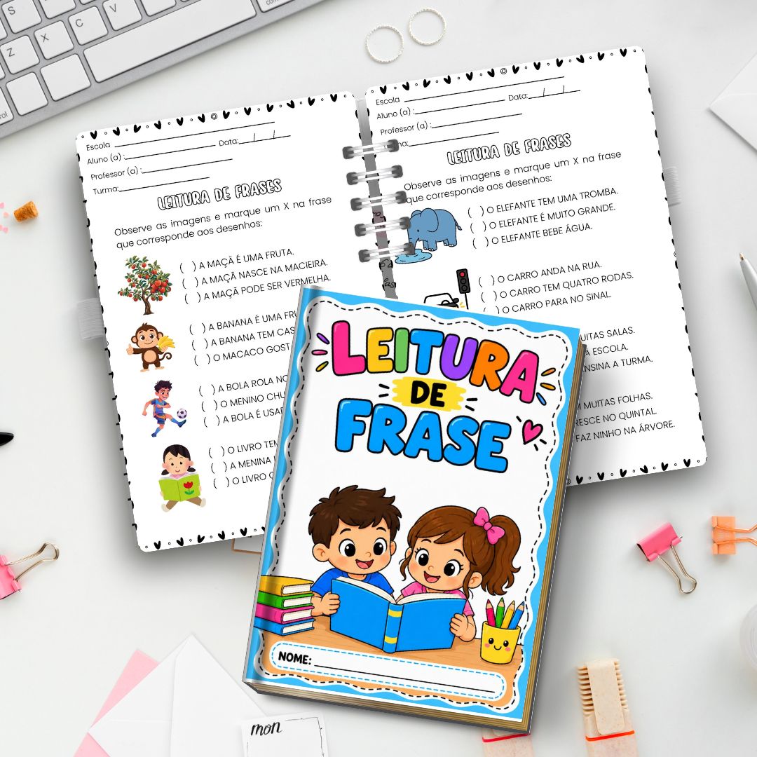 Apostila leitura de frases em pdf | Educação Infantil e Alfabetização — capa do material