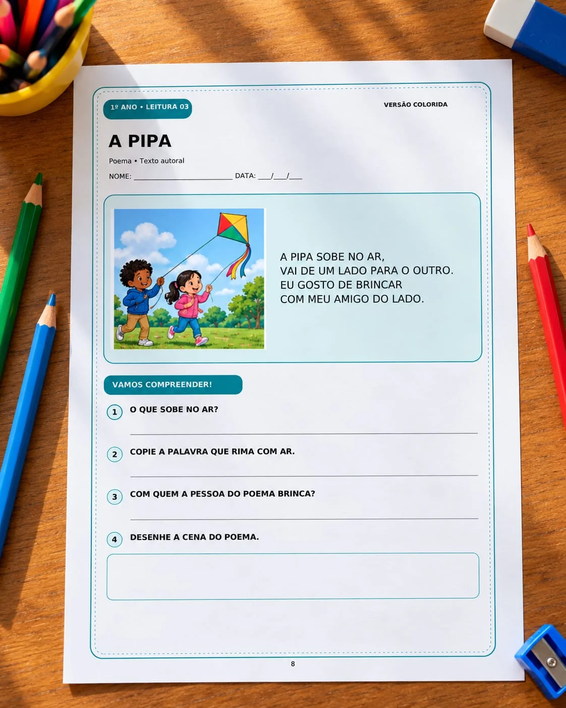 Apostila Leitura e Interpretação 1º ao 4º Ano PDF — amostra 5: Apostila de Leitura e Interpretação do 1º ao 4º ano com 55…
