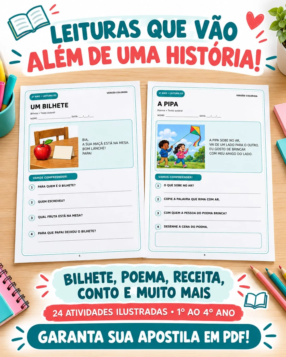 Apostila Leitura e Interpretação 1º ao 4º Ano PDF — Alfabetização para Educação Infantil: Apostila de Leitura e…