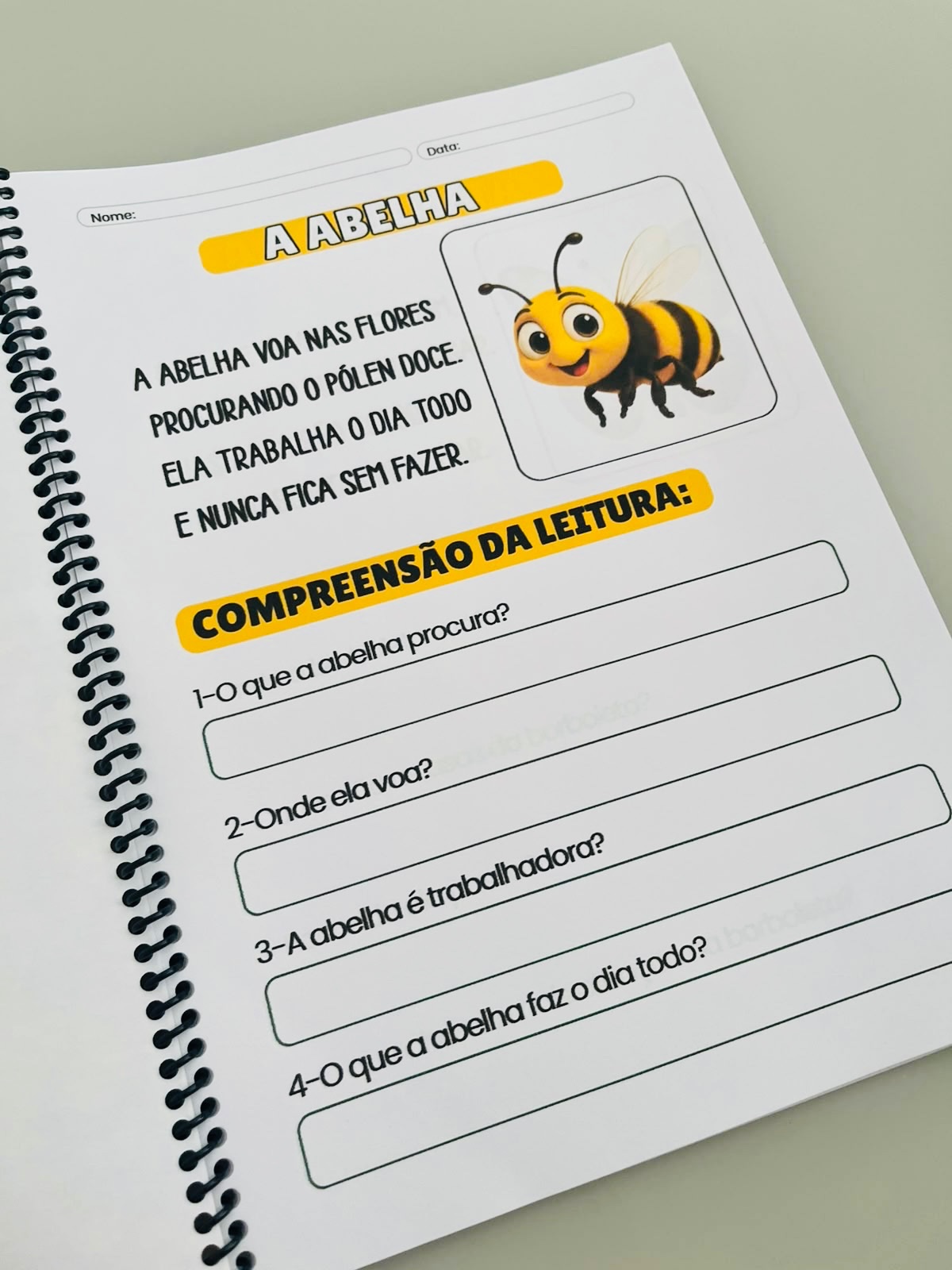 Apostila Lendo com os Animais – Leitura e Interpretação Alfabetização — amostra 4: Apostila pedagógica com pequenos textos…