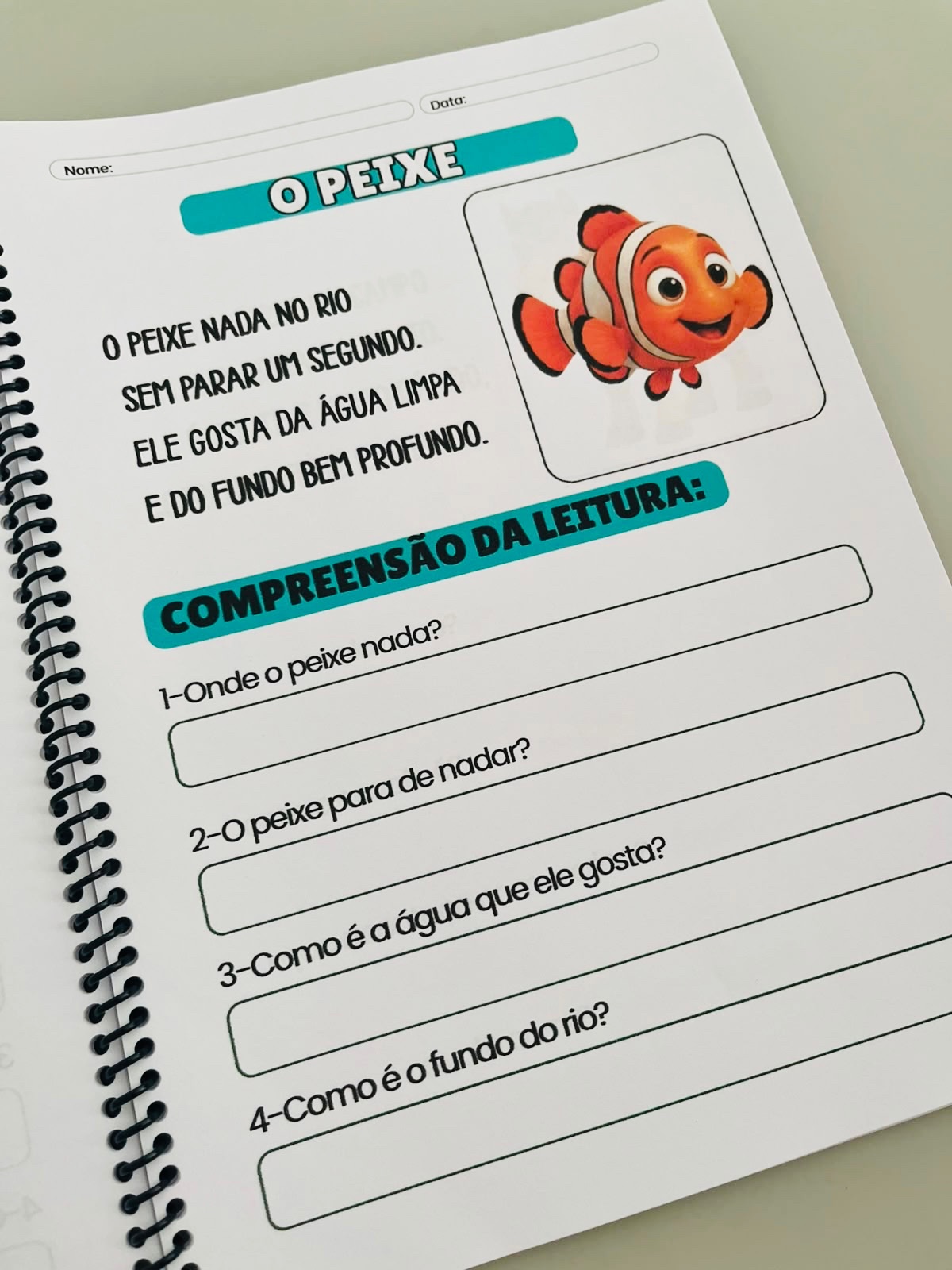 Apostila Lendo com os Animais – Leitura e Interpretação Alfabetização — amostra 5: Apostila pedagógica com pequenos textos…