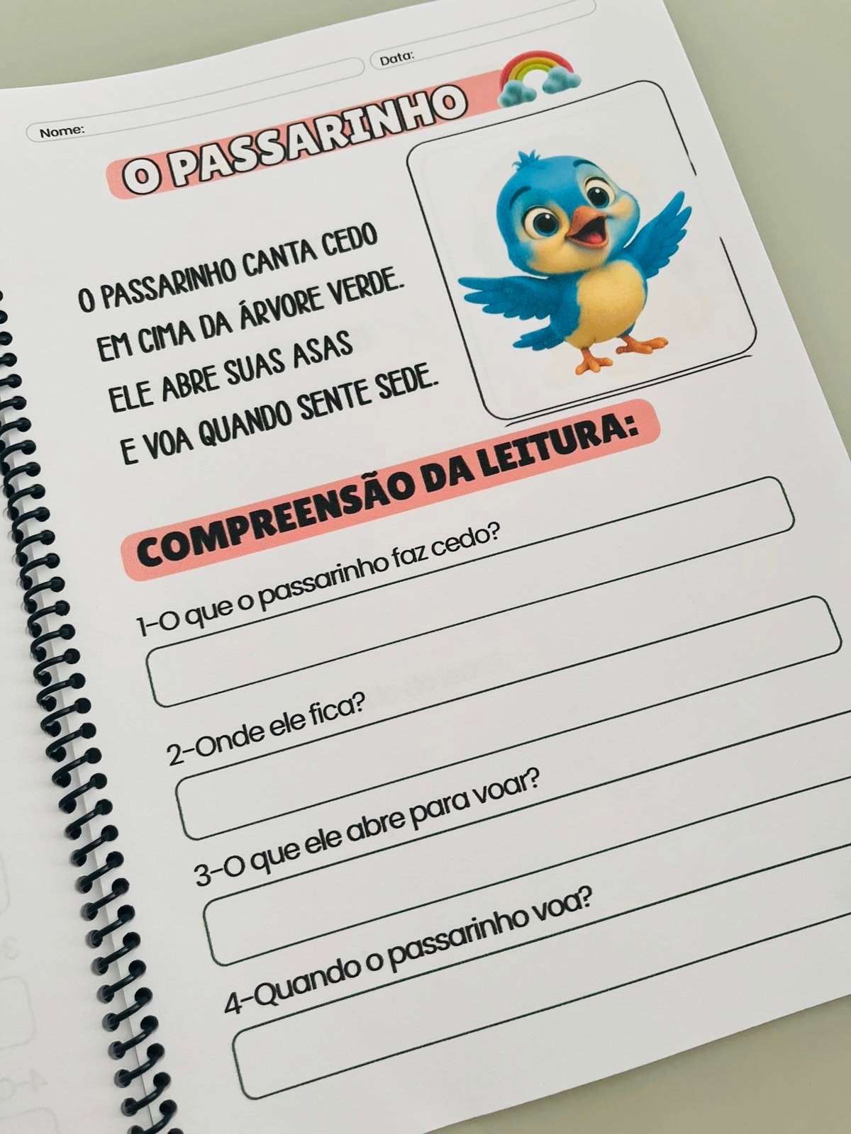 Apostila Lendo com os Animais – Leitura e Interpretação Alfabetização — amostra 6: Apostila pedagógica com pequenos textos…