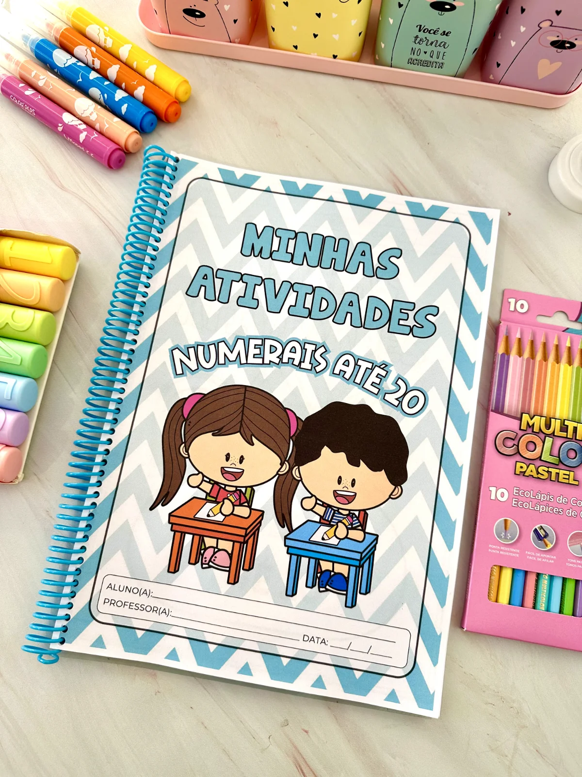 Apostila matemática 1 ao 20 | Educação Infantil e Anos Iniciais — amostra 6: Apostila para trabalhar os numerais de 1 a 20…