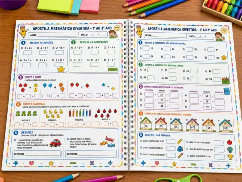 Apostila Matemática Divertida - 1°, 2° e 3° ano do Ensino Fundamental — amostra 3: 📚Uma apostila colorida, atrativa e…
