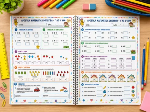 Apostila Matemática Divertida - 1°, 2° e 3° ano do Ensino Fundamental — amostra 4: 📚Uma apostila colorida, atrativa e…