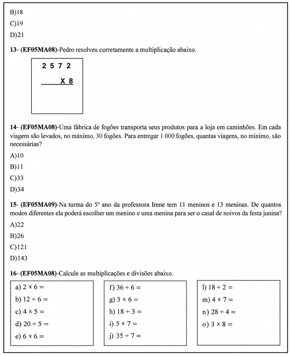 Apostila Matemática em Ação – 5º Ano | Atividades — amostra 3: A Matemática em Ação – 5º Ano foi preparada para auxiliar…