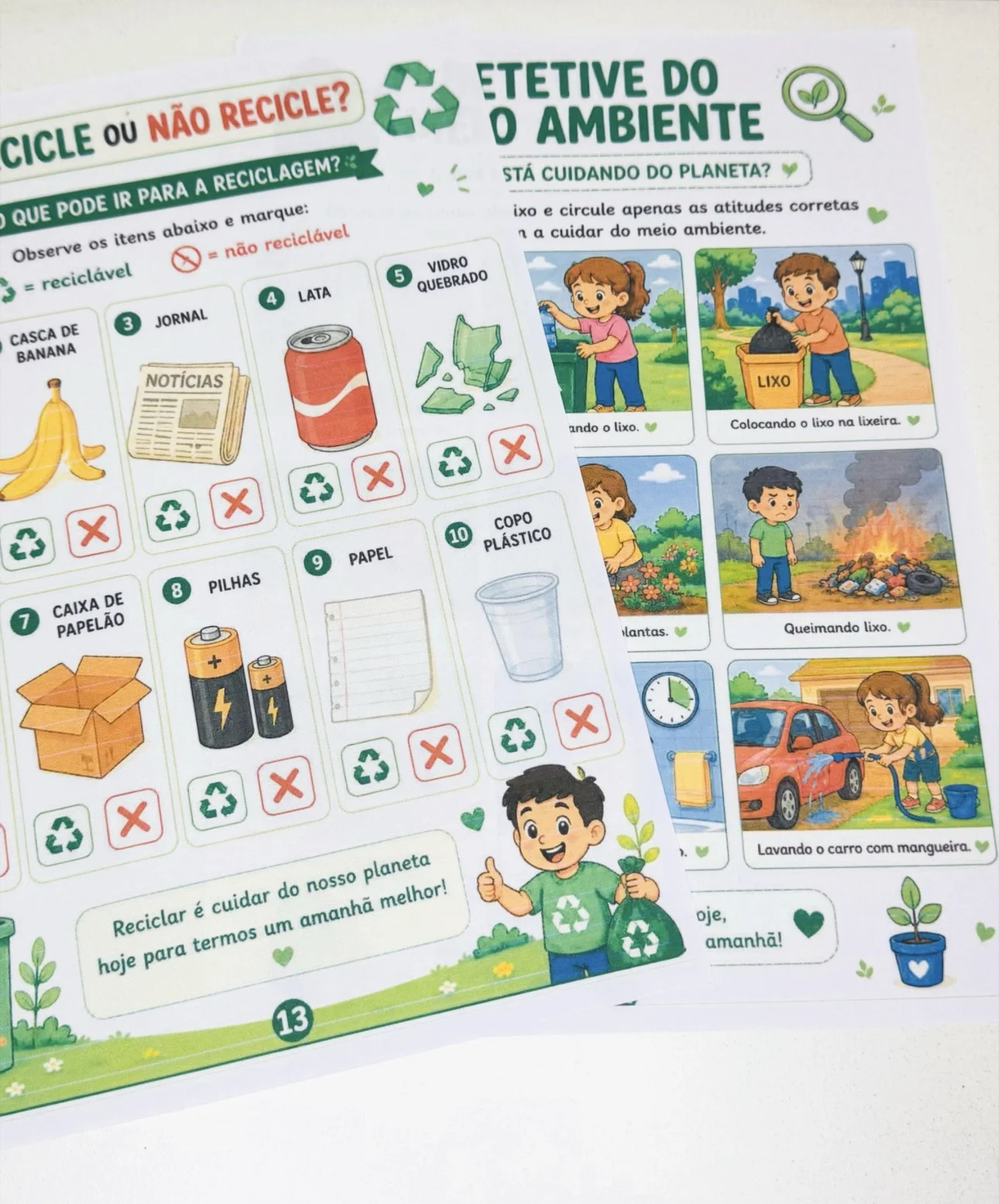 Apostila meio ambiente — amostra 7: DApostila Meio Ambiente para Fundamental 1 💚🌎 São 14 páginas de atividades lúdicas,…