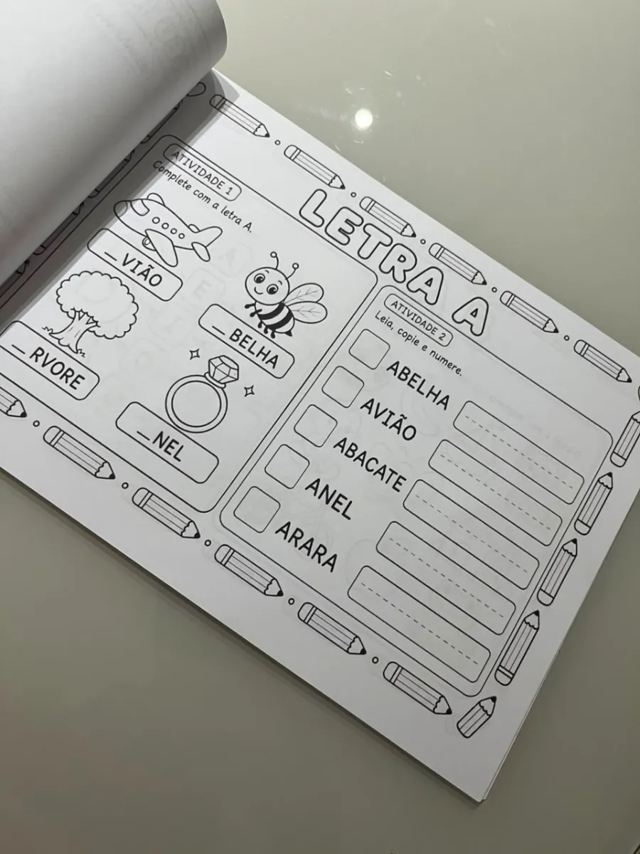 Apostila Meu Primeiro Alfabeto - Alfabetização — amostra 5: Criamos a apostila Meu Primeiro Alfabeto, um material lúdico,…