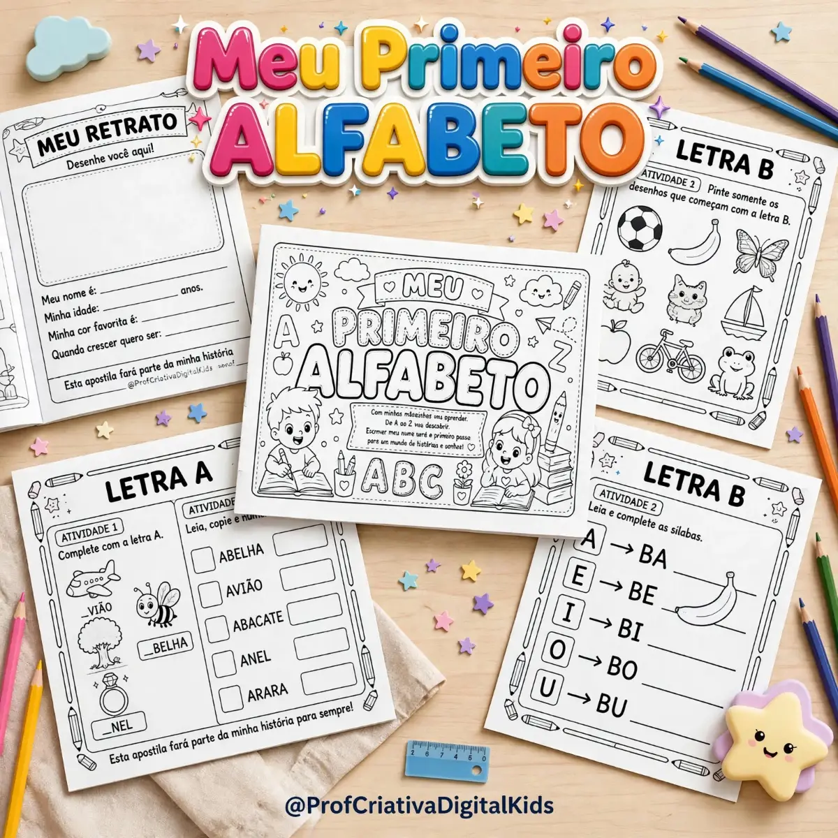 Apostila Meu Primeiro Alfabeto - Alfabetização — Alfabetização para 1º ano: Criamos a apostila Meu Primeiro Alfabeto, um…