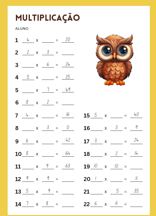APOSTILA MULTIPLICAÇÃO - ALFABETIZAÇÃO MATEMÁTICA — amostra 7: A Apostila de Multiplicação foi desenvolvida para ajudar os… APOSTILA MULTIPLICAÇÃO - ALFABETIZAÇÃO MATEMÁTICA — amostra 7: A Apostila de Multiplicação foi desenvolvida para ajudar os…
