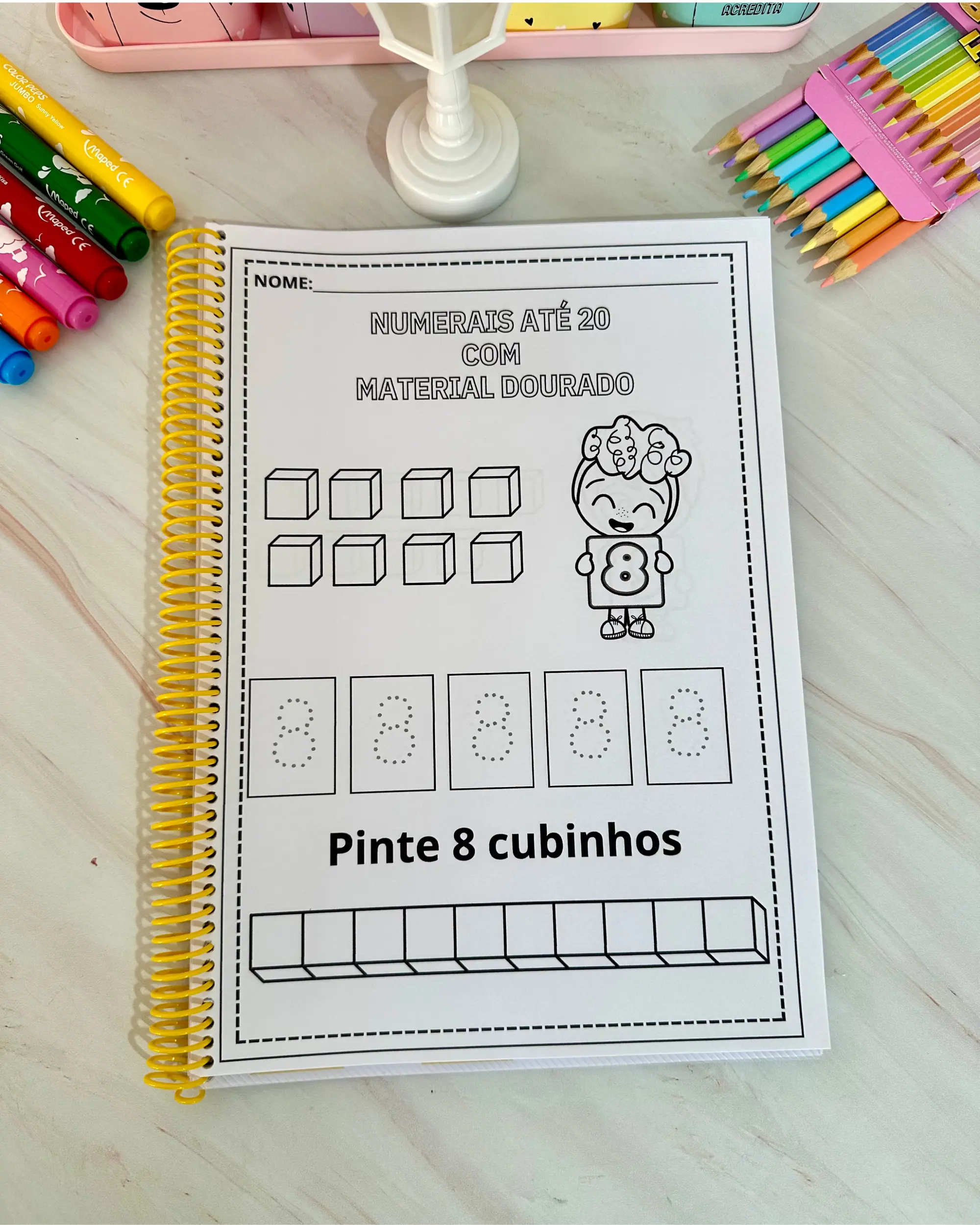 Apostila Numerais até 20 com Material Dourado, em pdf — amostra 2: Objetivos pedagógicos