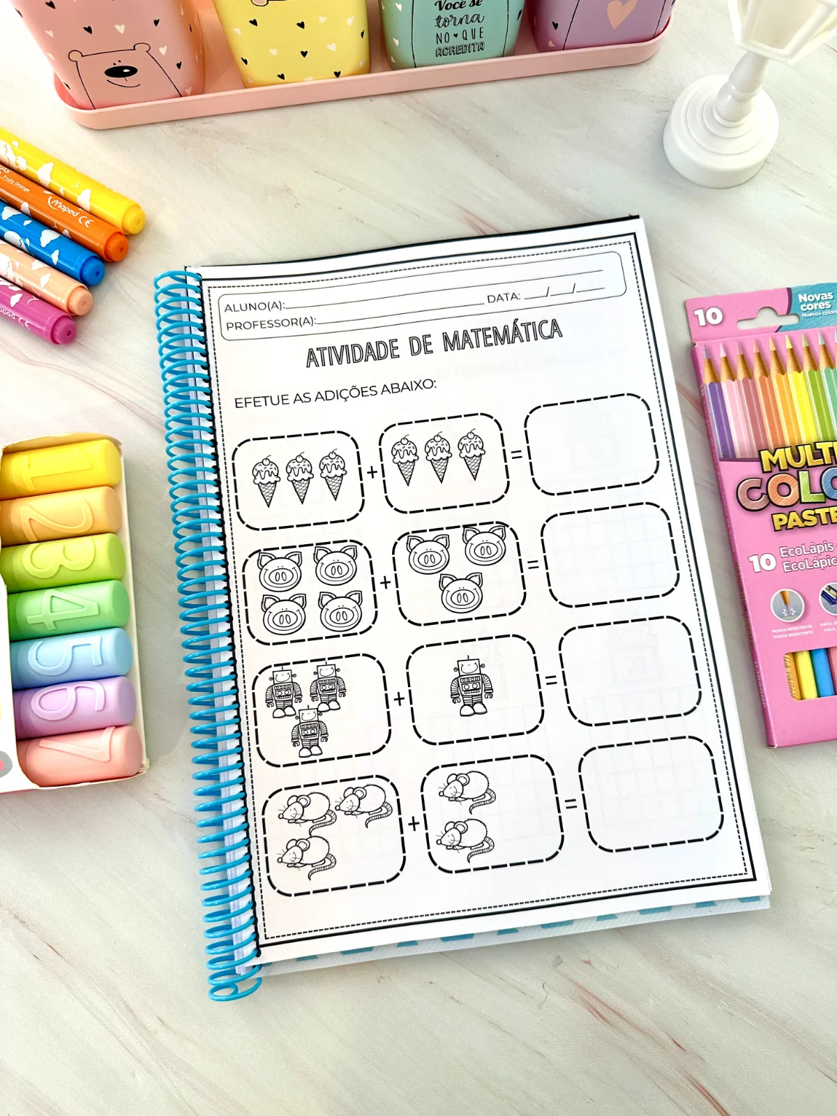 Apostila numerais até 20 | Educação Infantil e Anos Iniciais — amostra 1: O que vem no material