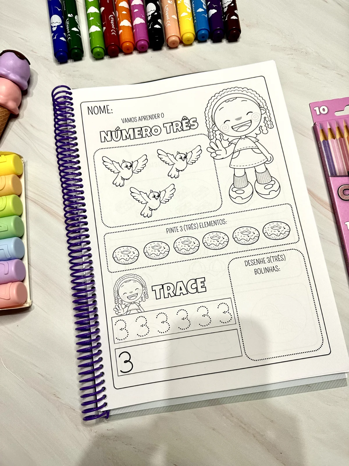 Apostila numerais de 0 a 10 educação infantil — amostra 4: Apostila com 22 páginas de atividades para trabalhar numerais de…
