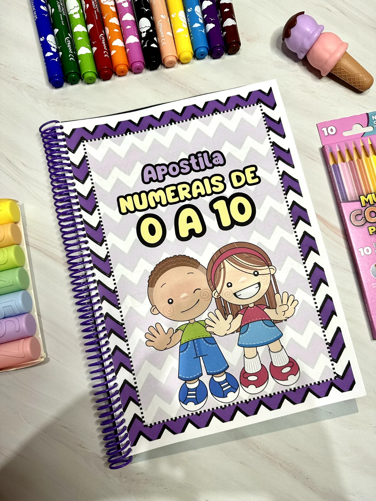 Apostila numerais de 0 a 10 educação infantil — amostra 6: Apostila com 22 páginas de atividades para trabalhar numerais de…