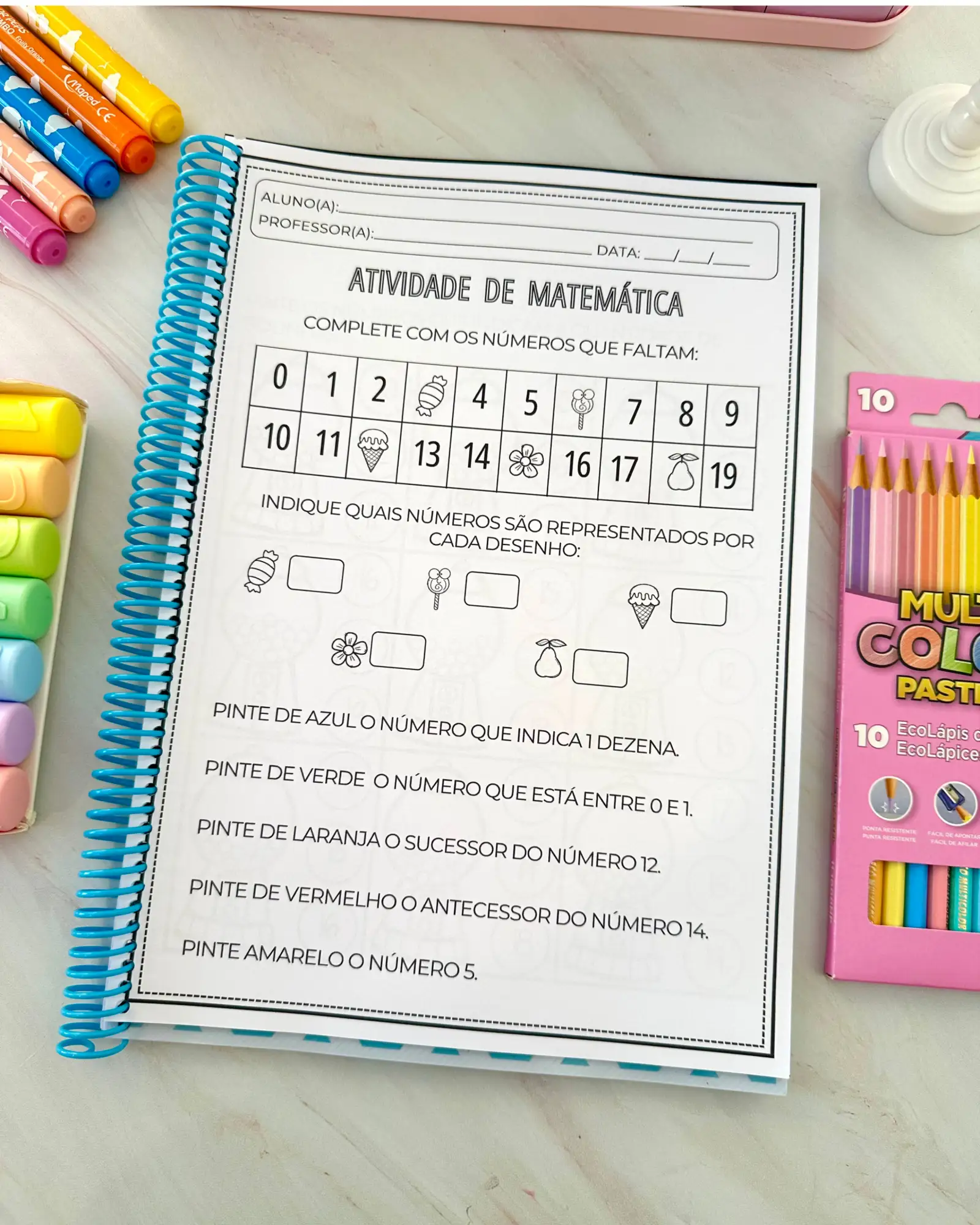 Apostila númerais de 1 a 20 Educação Infantil — amostra 6: Apostila para trabalhar os numerais de 1 a 20 com crianças da…