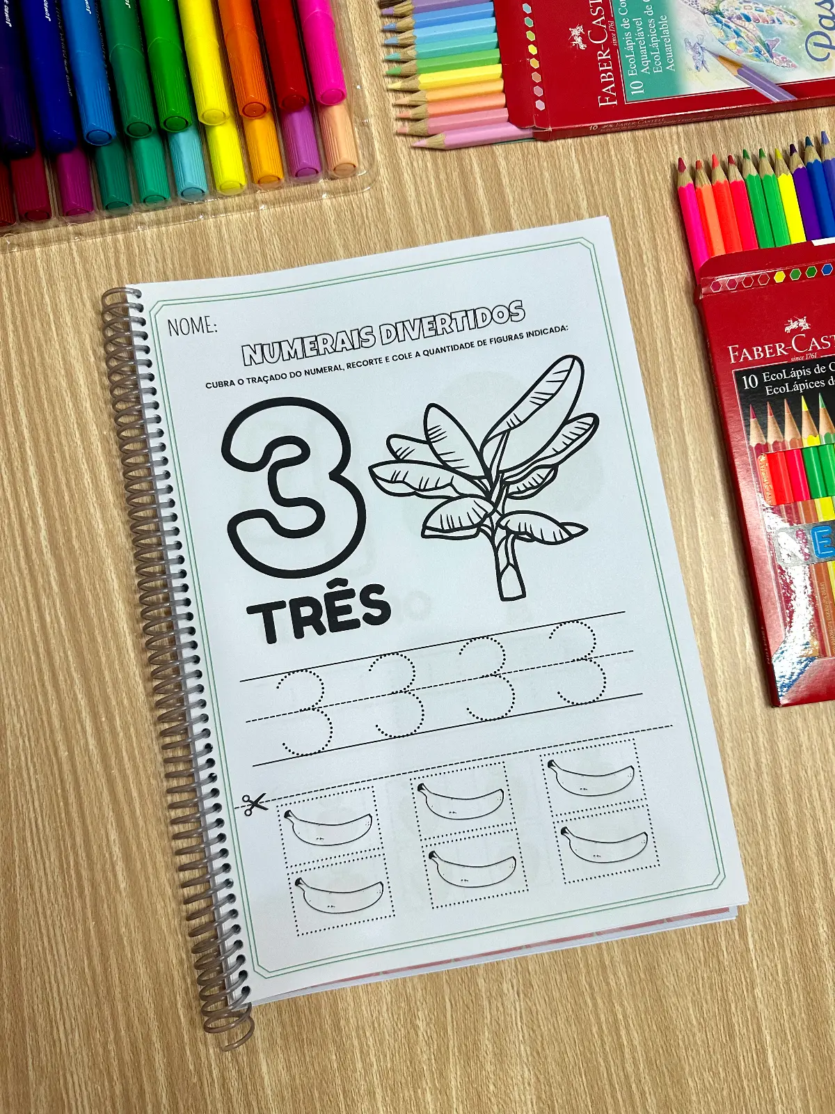 Apostila Numerais Divertidos: Numerais de 1 a 20 — amostra 3: Aprender números nunca foi tão divertido