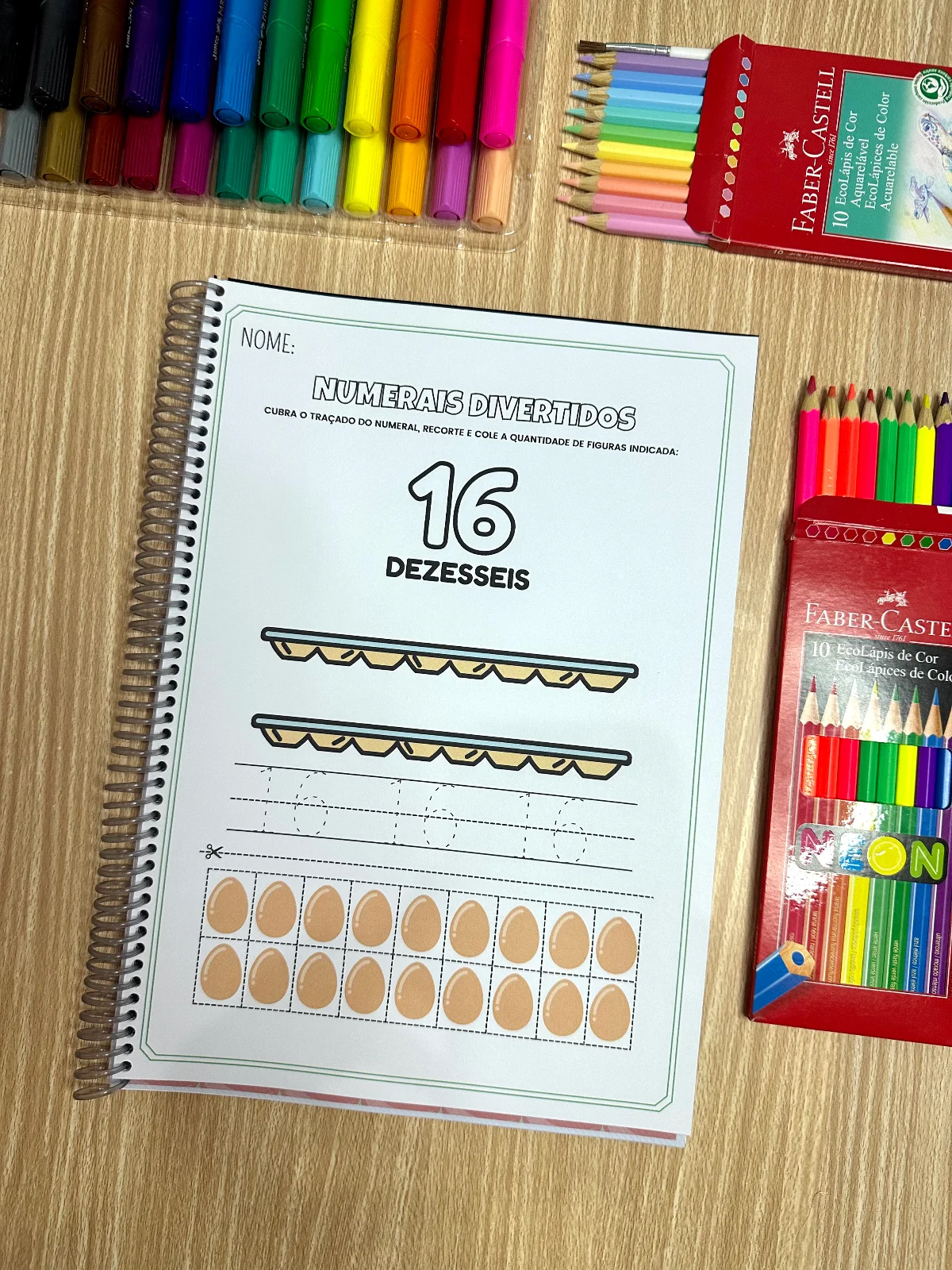 Apostila Numerais Divertidos: Numerais de 1 a 20 — amostra 5: Aprender números nunca foi tão divertido