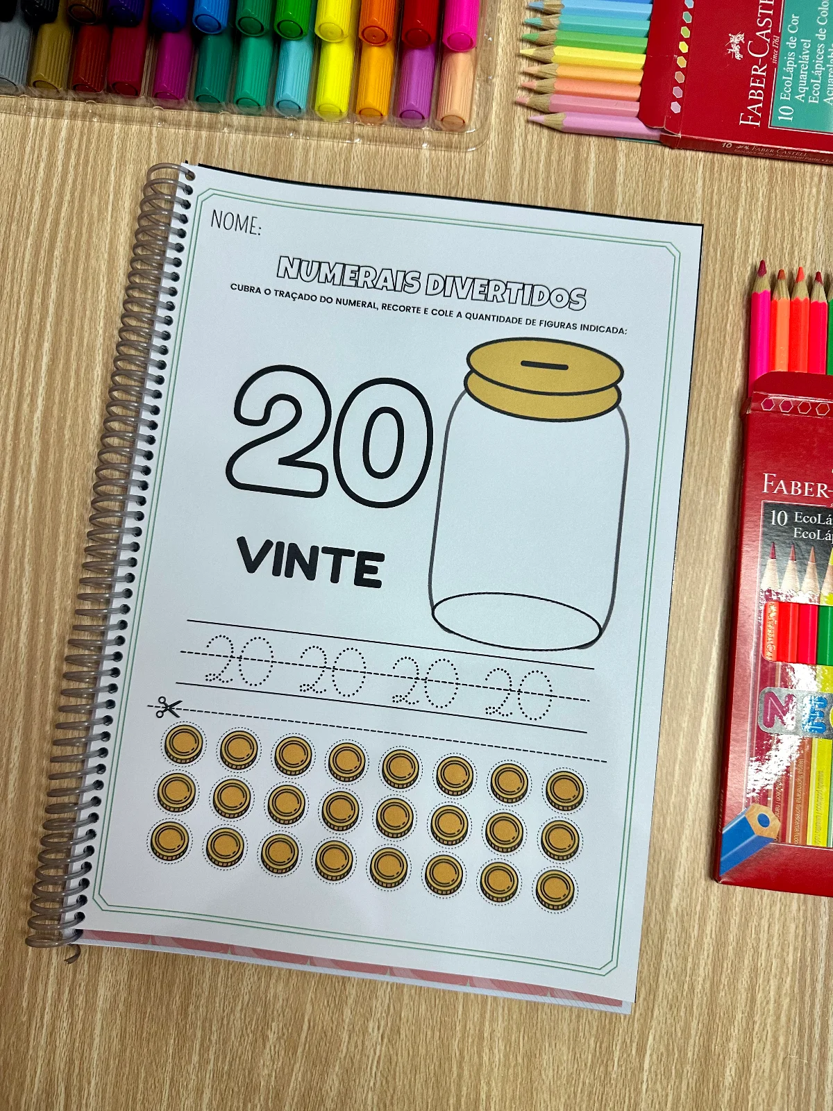Apostila Numerais Divertidos: Numerais de 1 a 20 — amostra 6: Aprender números nunca foi tão divertido