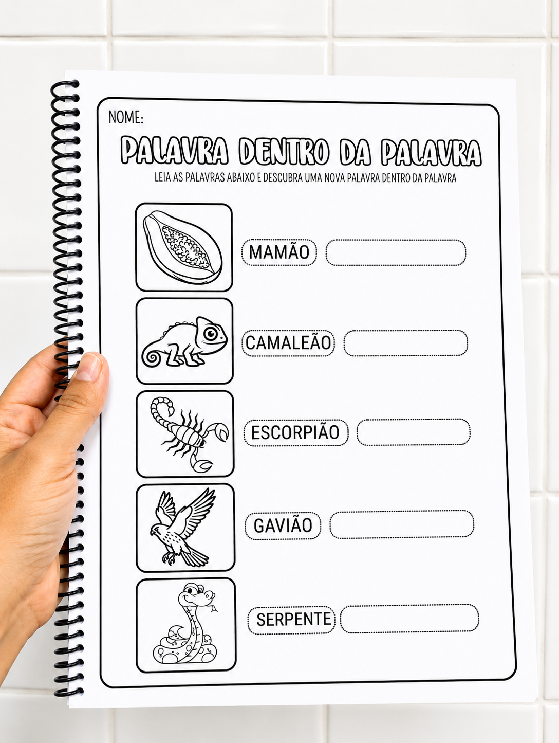 Apostila palavra dentro da palavra - alfabetização – PDF para Imprimir — amostra 1: O que vem no material
