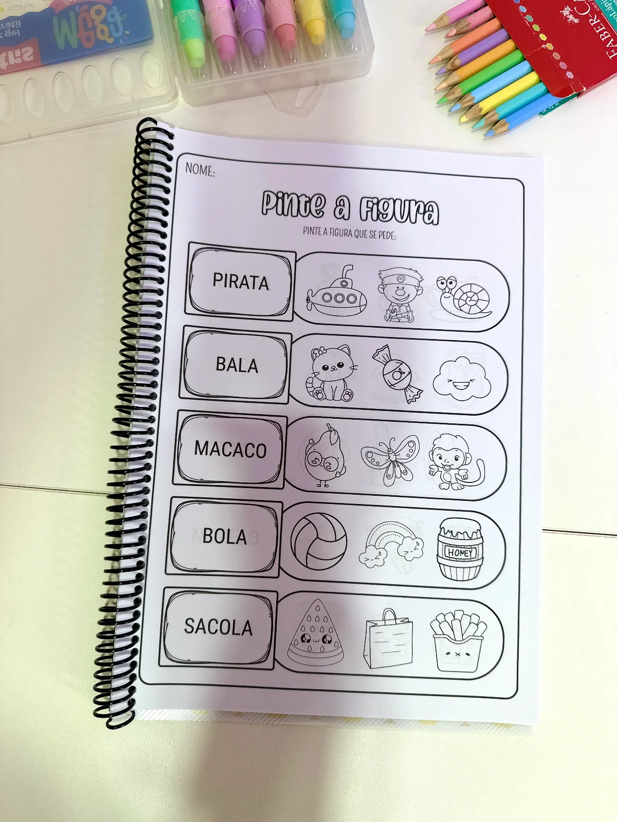 Apostila Pinte a Figura - Sílabas Simples — amostra 3: Apostila Pinte a Figura - Sílabas Simples para utilizar em turmas de…