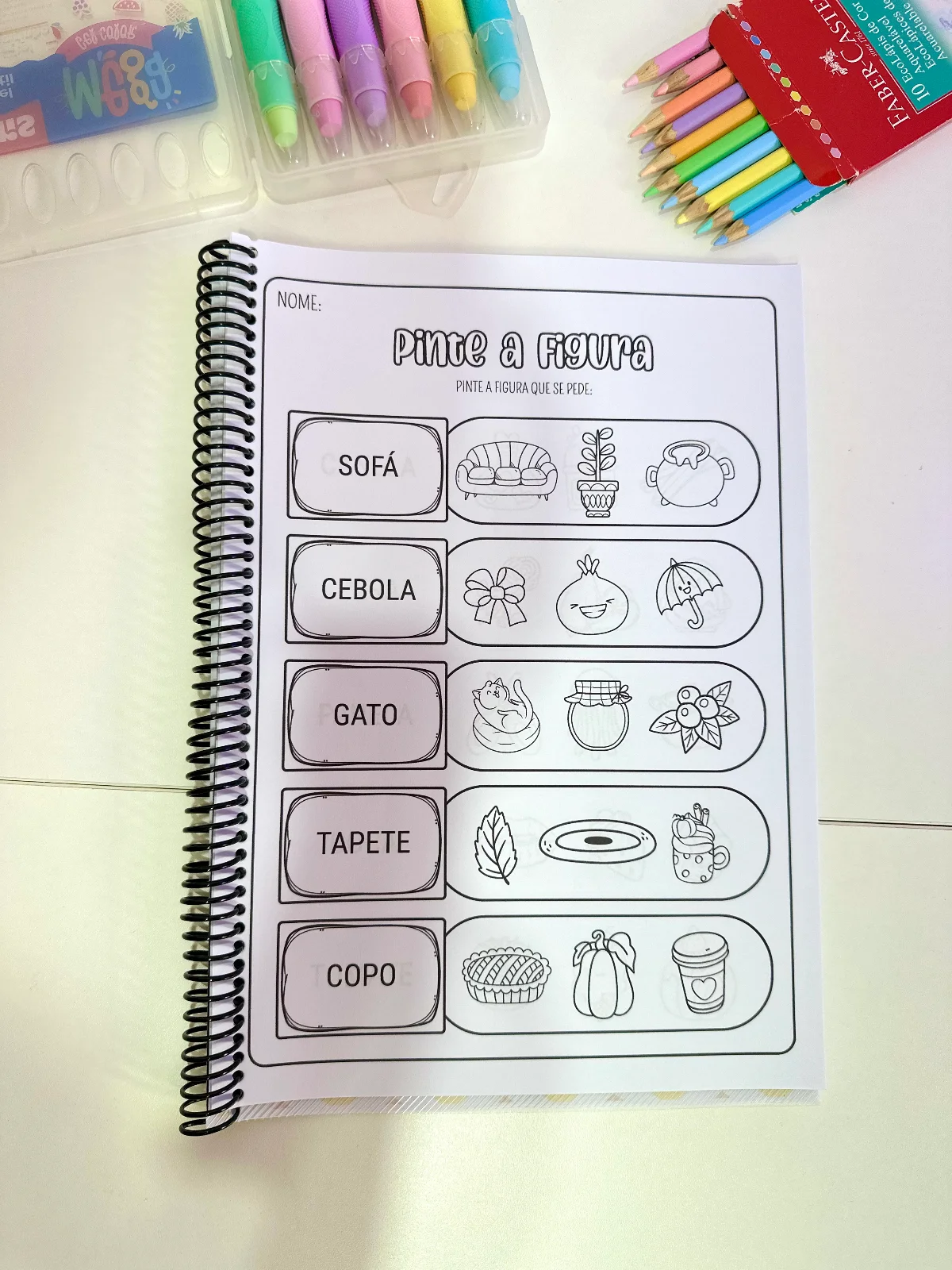 Apostila Pinte a Figura - Sílabas Simples — amostra 4: Apostila Pinte a Figura - Sílabas Simples para utilizar em turmas de…