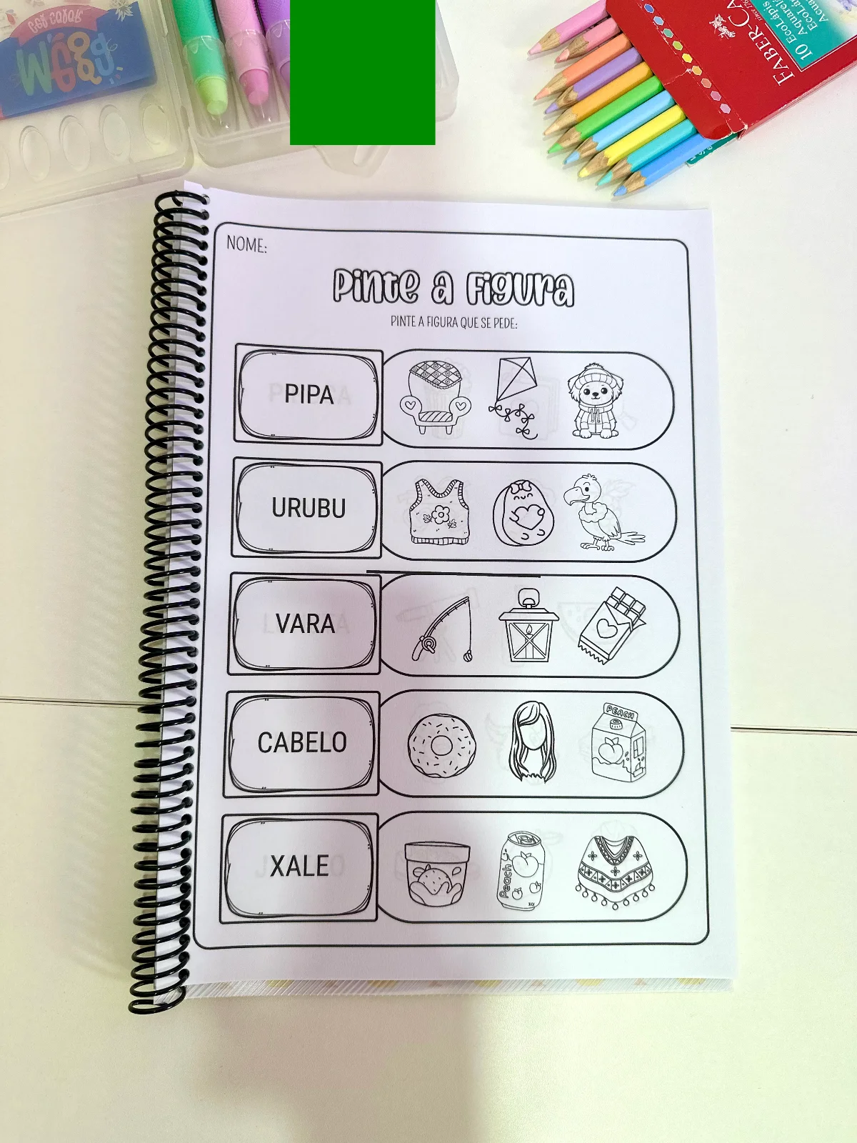 Apostila Pinte a Figura - Sílabas Simples — amostra 5: Apostila Pinte a Figura - Sílabas Simples para utilizar em turmas de…