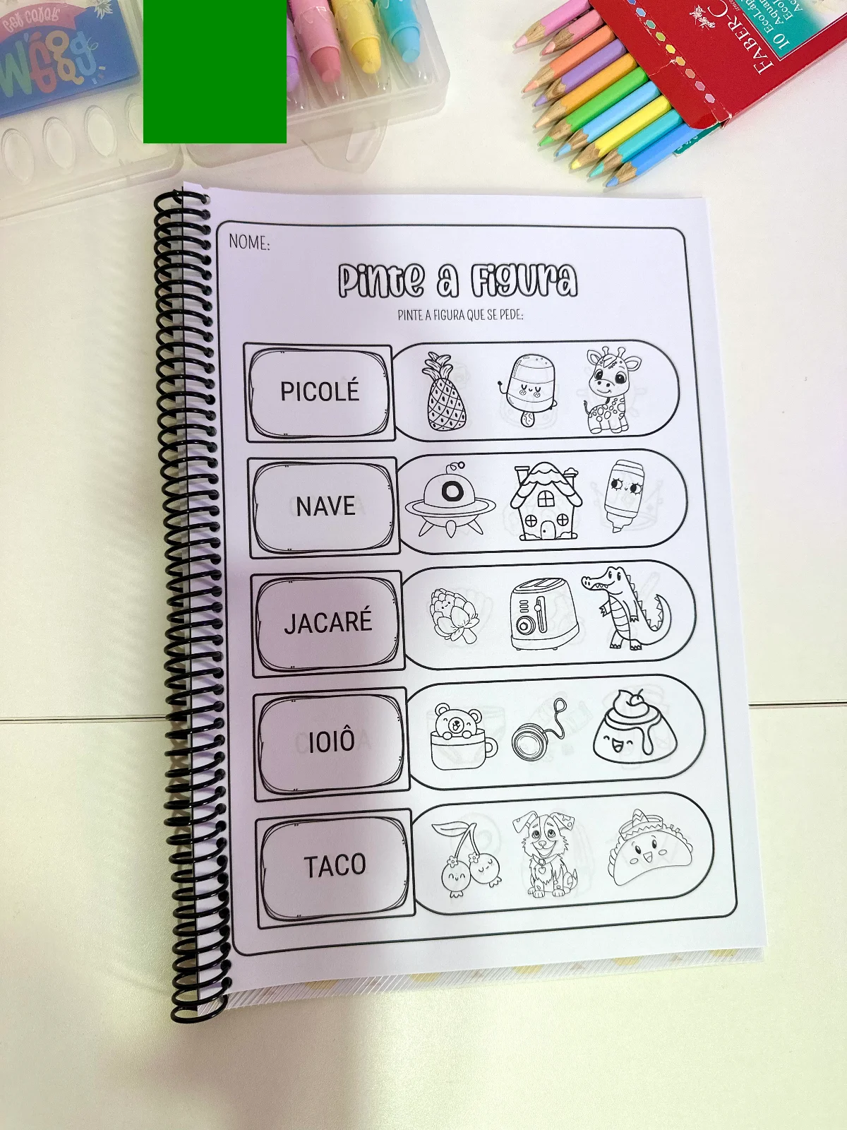 Apostila Pinte a Figura - Sílabas Simples — amostra 6: Apostila Pinte a Figura - Sílabas Simples para utilizar em turmas de…