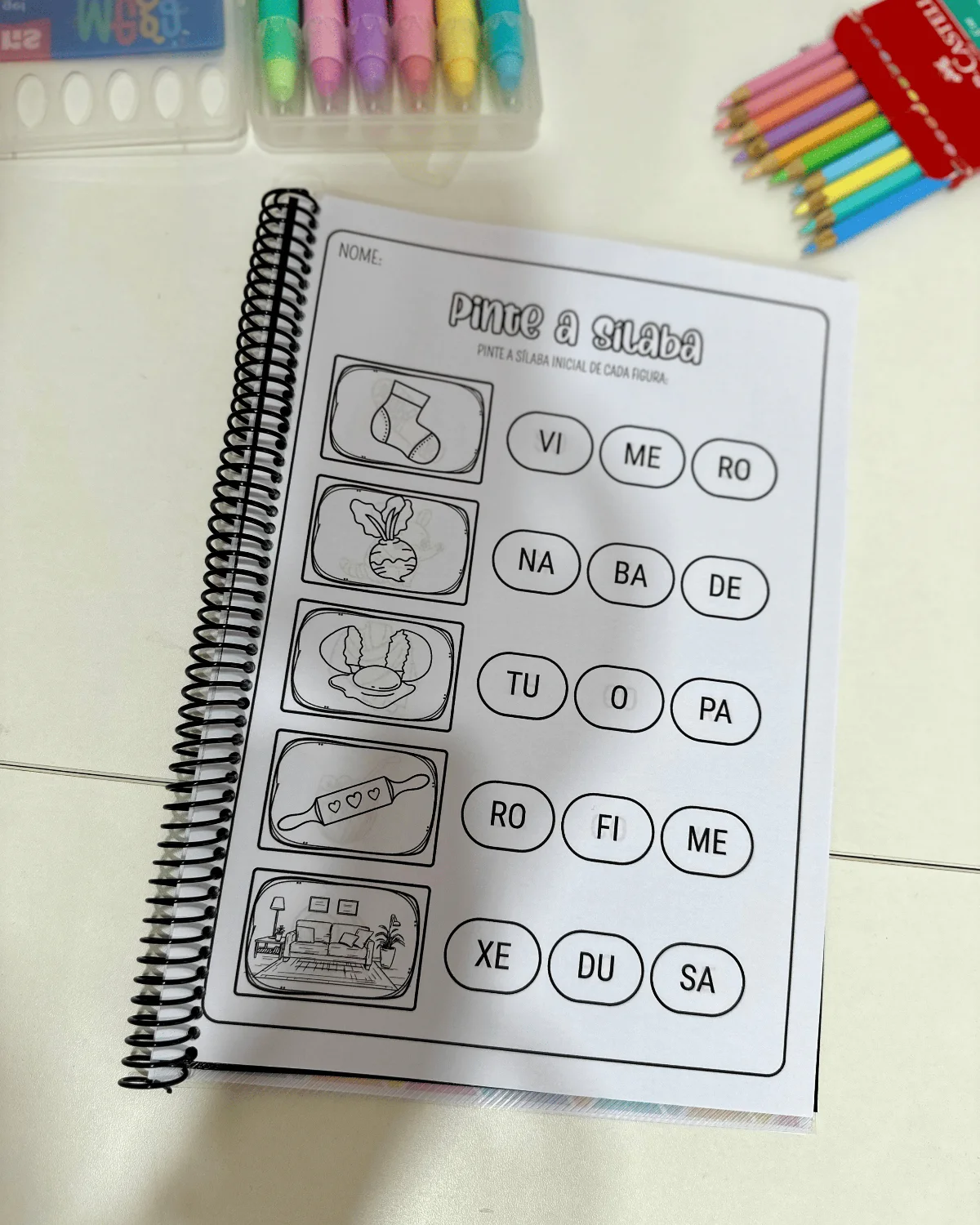 Apostila Pinte a Sílaba - Alfabetização – PDF para Imprimir — amostra 1: O que vem no material