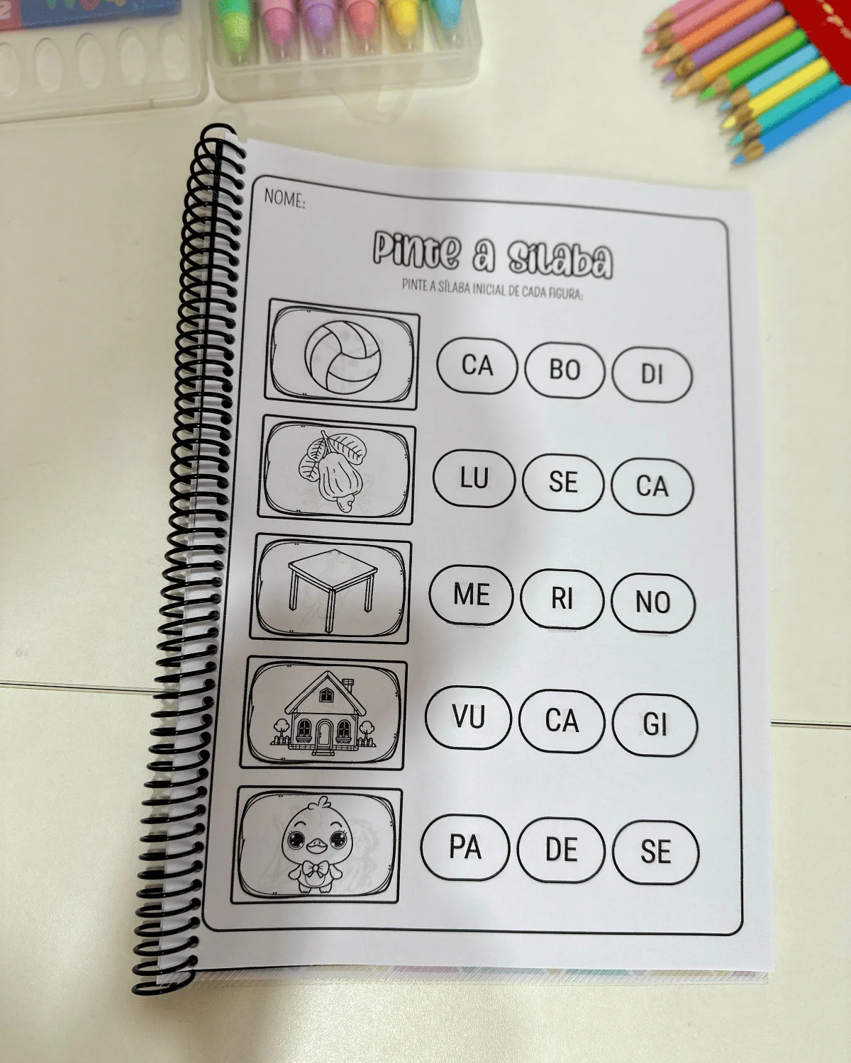 Apostila Pinte a Sílaba - Alfabetização – PDF para Imprimir — amostra 4: Apostila “Pinte a Sílaba”para trabalhar diversas…