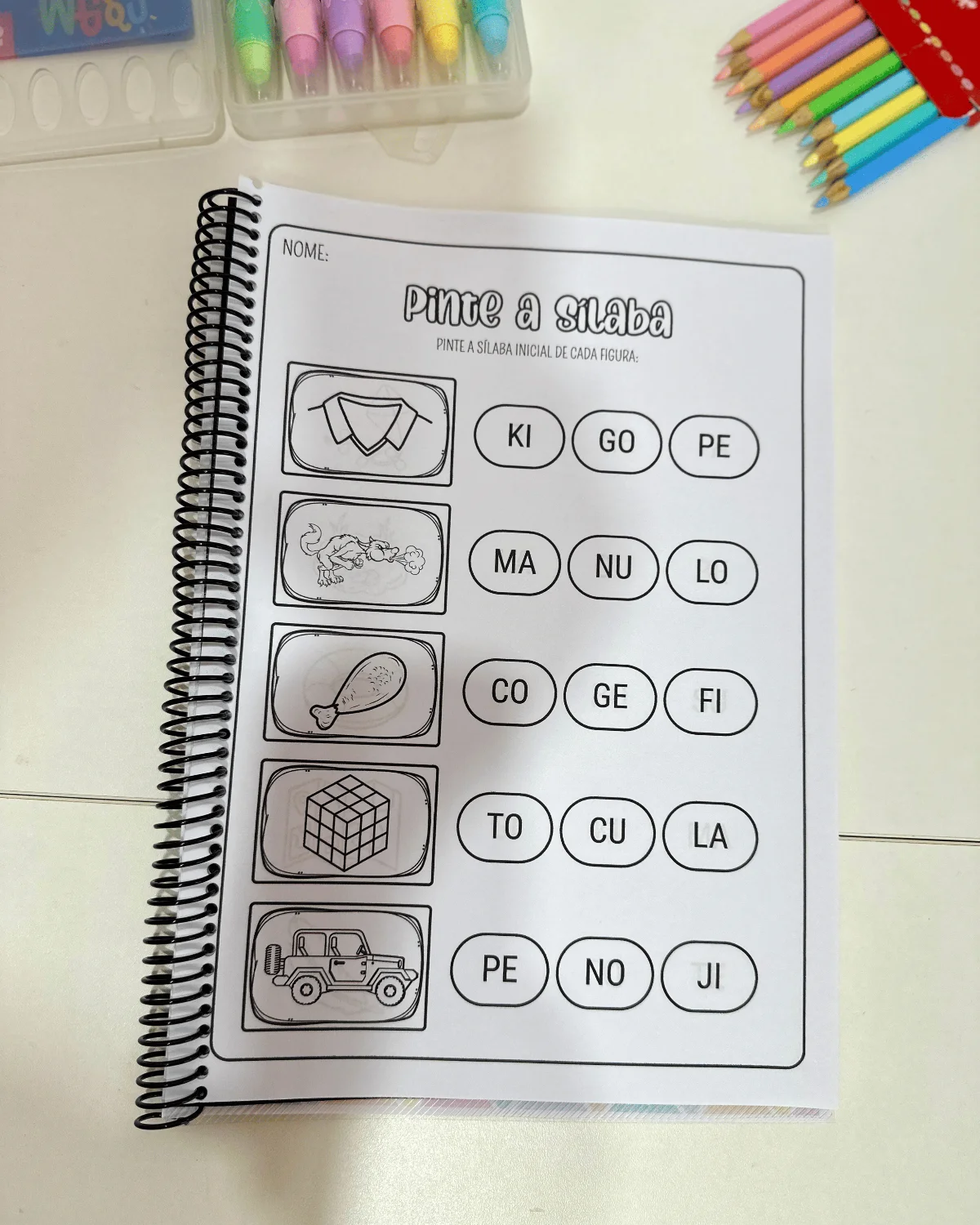 Apostila Pinte a Sílaba - Alfabetização – PDF para Imprimir — amostra 7: Apostila “Pinte a Sílaba”para trabalhar diversas…
