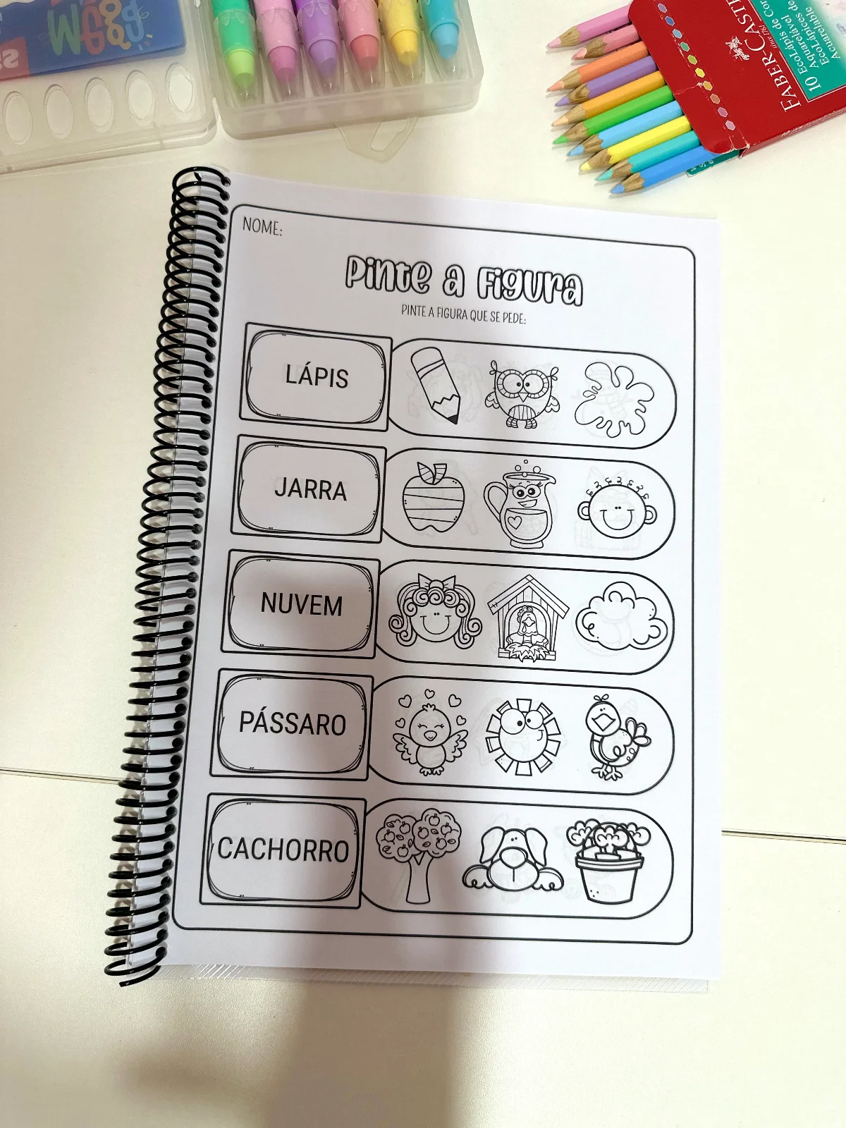 Apostila Pinte as Figuras - Sílabas Complexas — amostra 2: Apostila Pinte as Figuras - Sílabas Complexas para utilizar em…