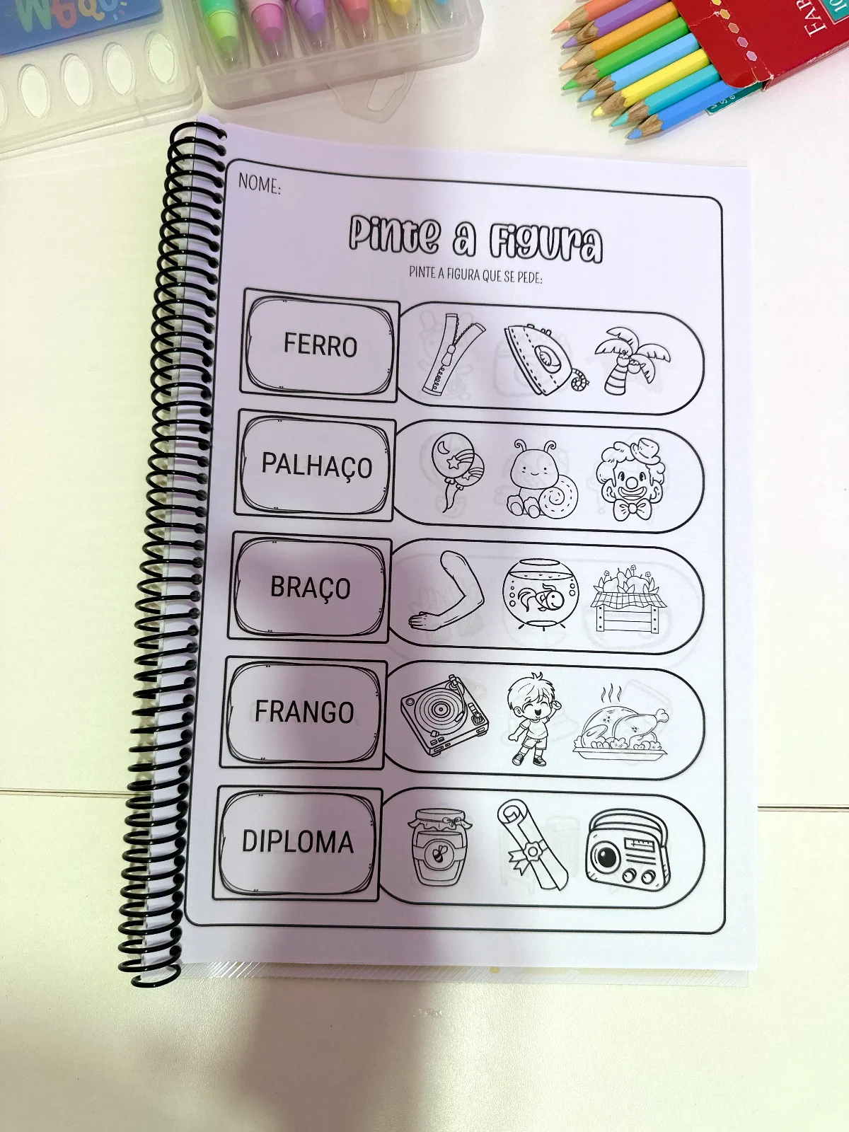 Apostila Pinte as Figuras - Sílabas Complexas — amostra 5: Apostila Pinte as Figuras - Sílabas Complexas para utilizar em…