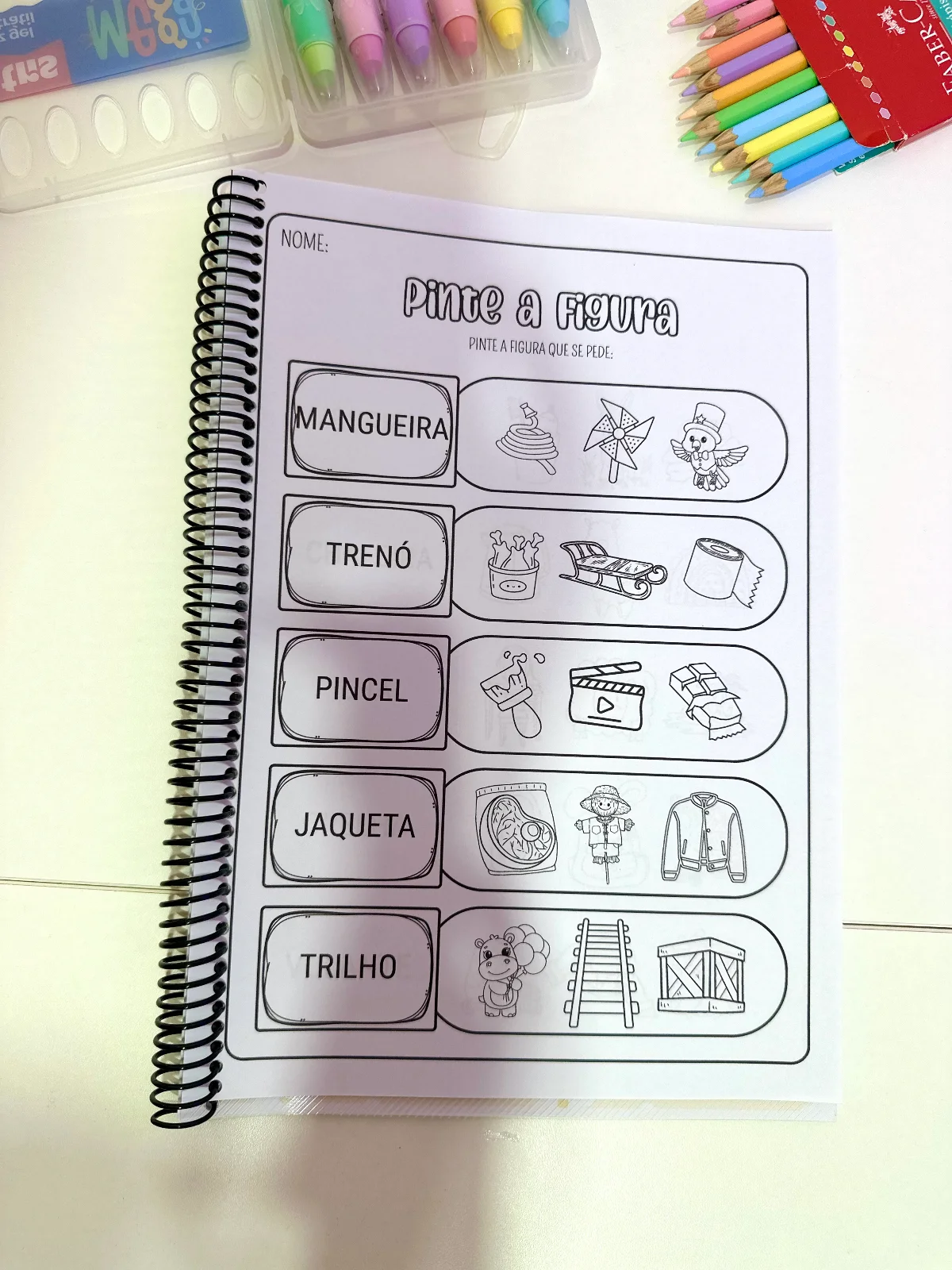 Apostila Pinte as Figuras - Sílabas Complexas — amostra 6: Apostila Pinte as Figuras - Sílabas Complexas para utilizar em…