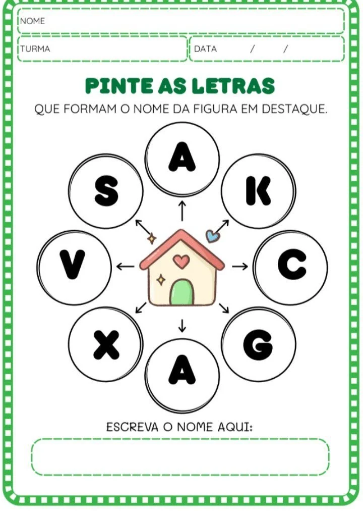Apostila Pinte as Letras | Atividade de Alfabetização para Imprimir — amostra 1: Uma atividade simples, lúdica e…