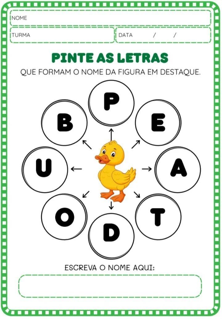 Apostila Pinte as Letras | Atividade de Alfabetização para Imprimir — amostra 2: Uma atividade simples, lúdica e…