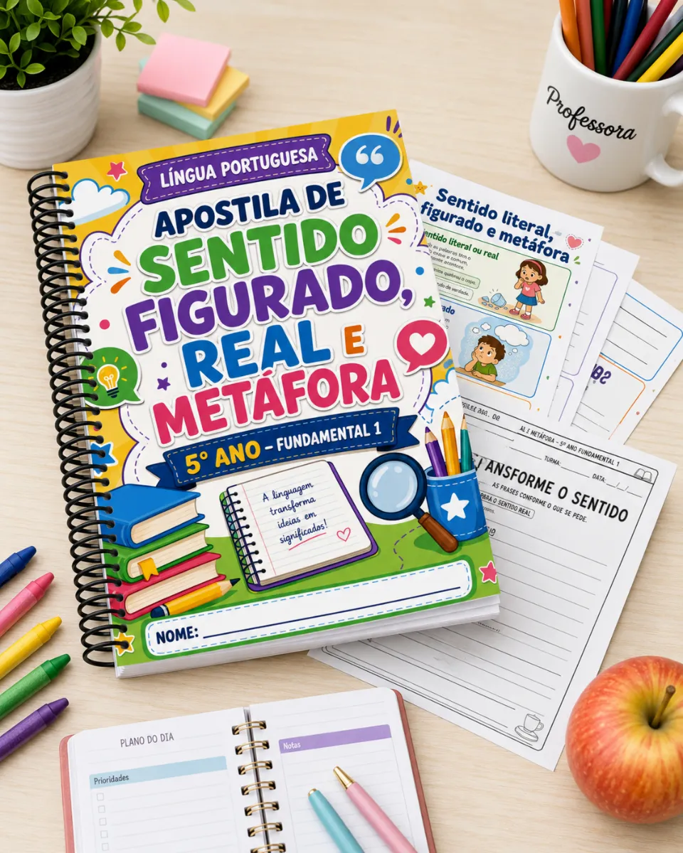 Apostila Sentido Figurado, Real e Metáfora – 5º Ano — amostra 1: 📚 APOSTILA DE SENTIDO FIGURADO, REAL E METÁFORA – 5º ANO…