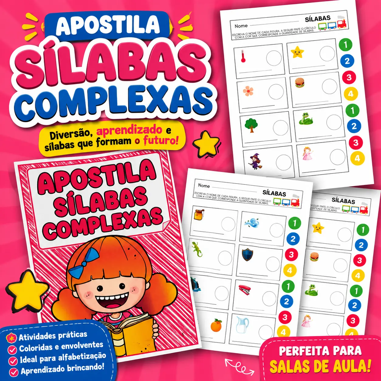 📚 APOSTILA SÍLABAS COMPLEXAS 2 - ANOS INICIAIS — Alfabetização para Todas as séries: 📚 APOSTILA SÍLABAS COMPLEXAS Um…