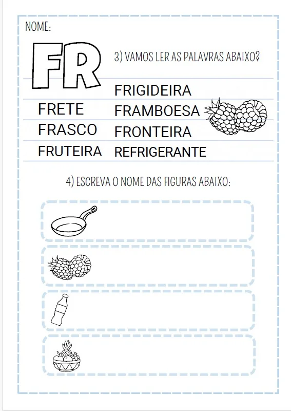 APOSTILA SÍLABAS COMPLEXAS- ALFABETIZAÇÃO — amostra 4: A apostila de atividades Sílabas Complexas inclui 2 variações de…