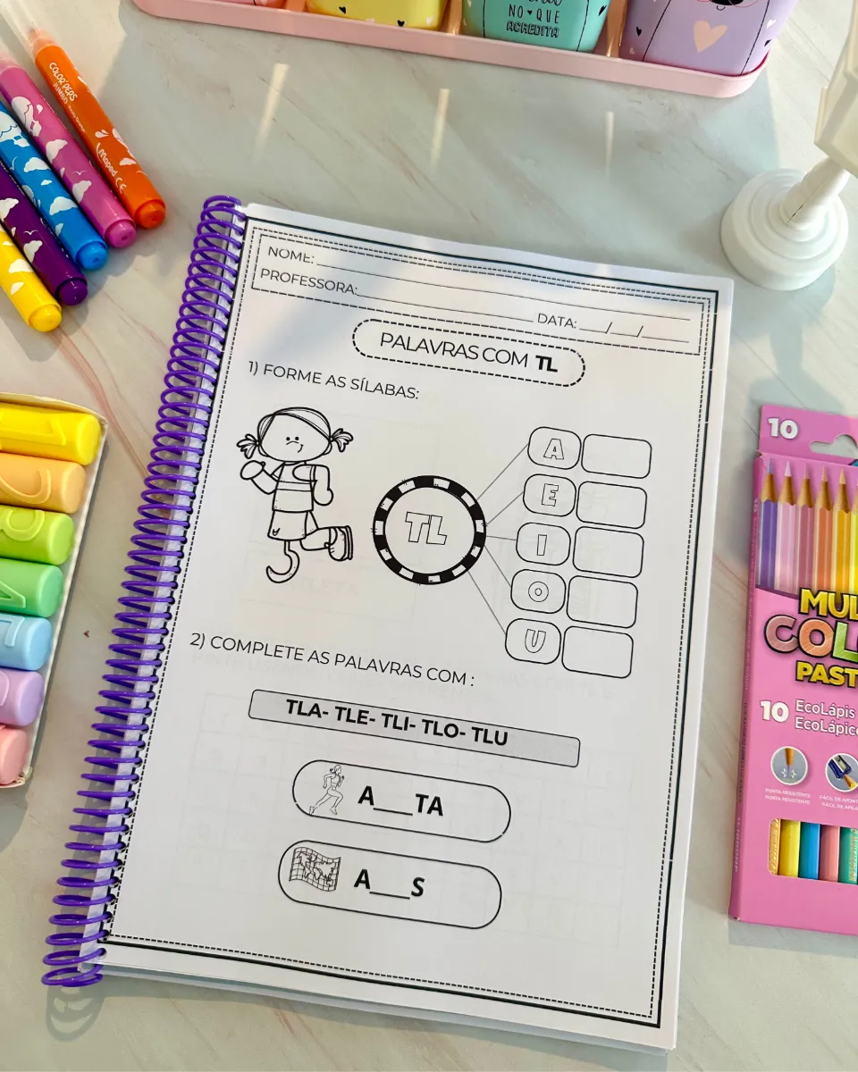 Apostila Sílabas Complexas para Alfabetização Infantil em PDF — amostra 1: Apostila de atividades sobre sílabas complexas…