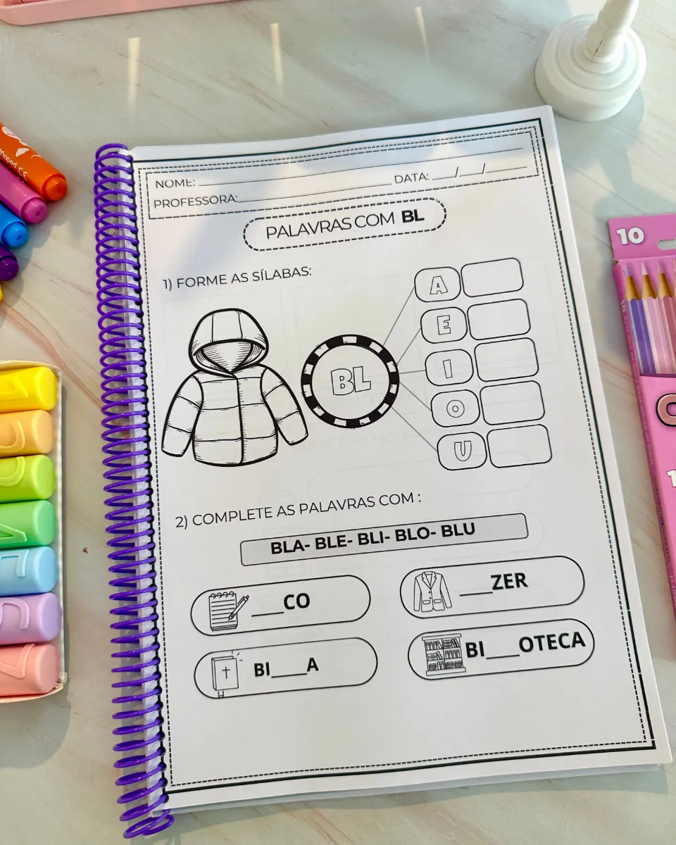 Apostila Sílabas Complexas para Alfabetização Infantil em PDF — amostra 2: Apostila de atividades sobre sílabas complexas…